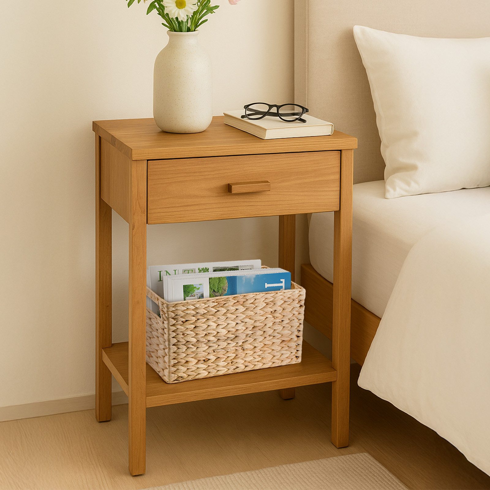 Youyijia Wäschekorb Handgewebter, schmaler Aufbewahrungskorb 39 × 14 × 24,7 cm Wäschekorb – Bild 3 von 5