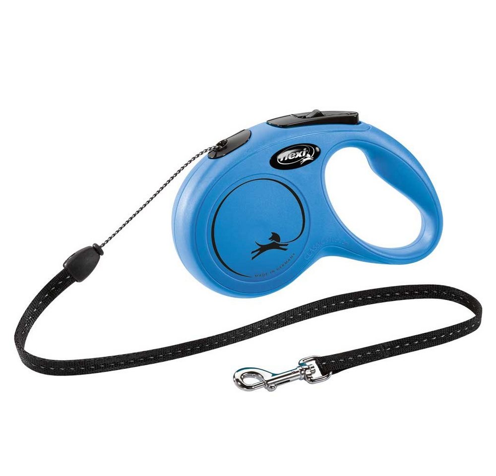 flexi Flexileine FLEXI Rollleine New CLASSIC Seil - 5m, bis 12kg Farbe: Blau