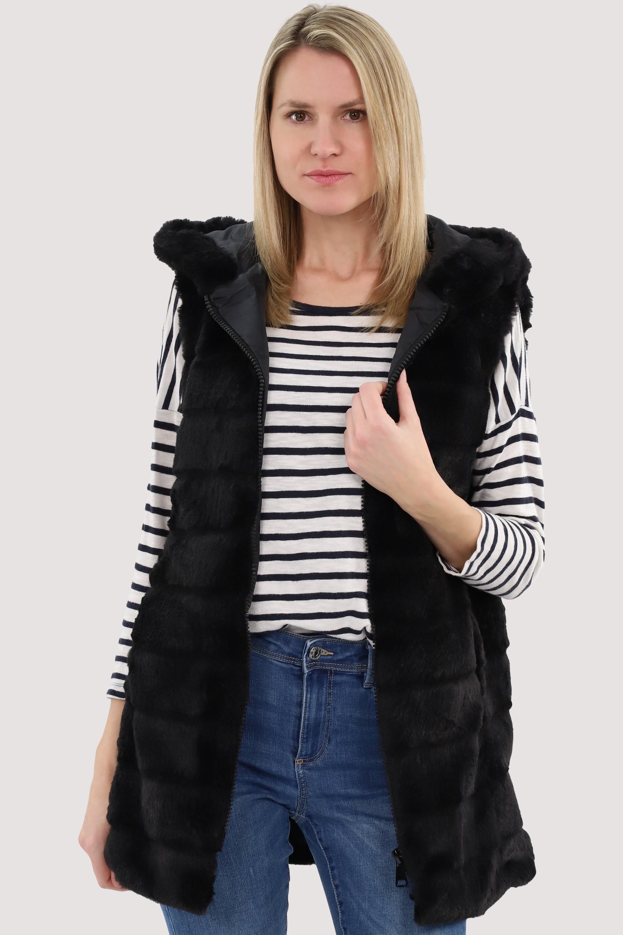 malito more than fashion Longweste CR-1958 mit Kapuze günstig online kaufen