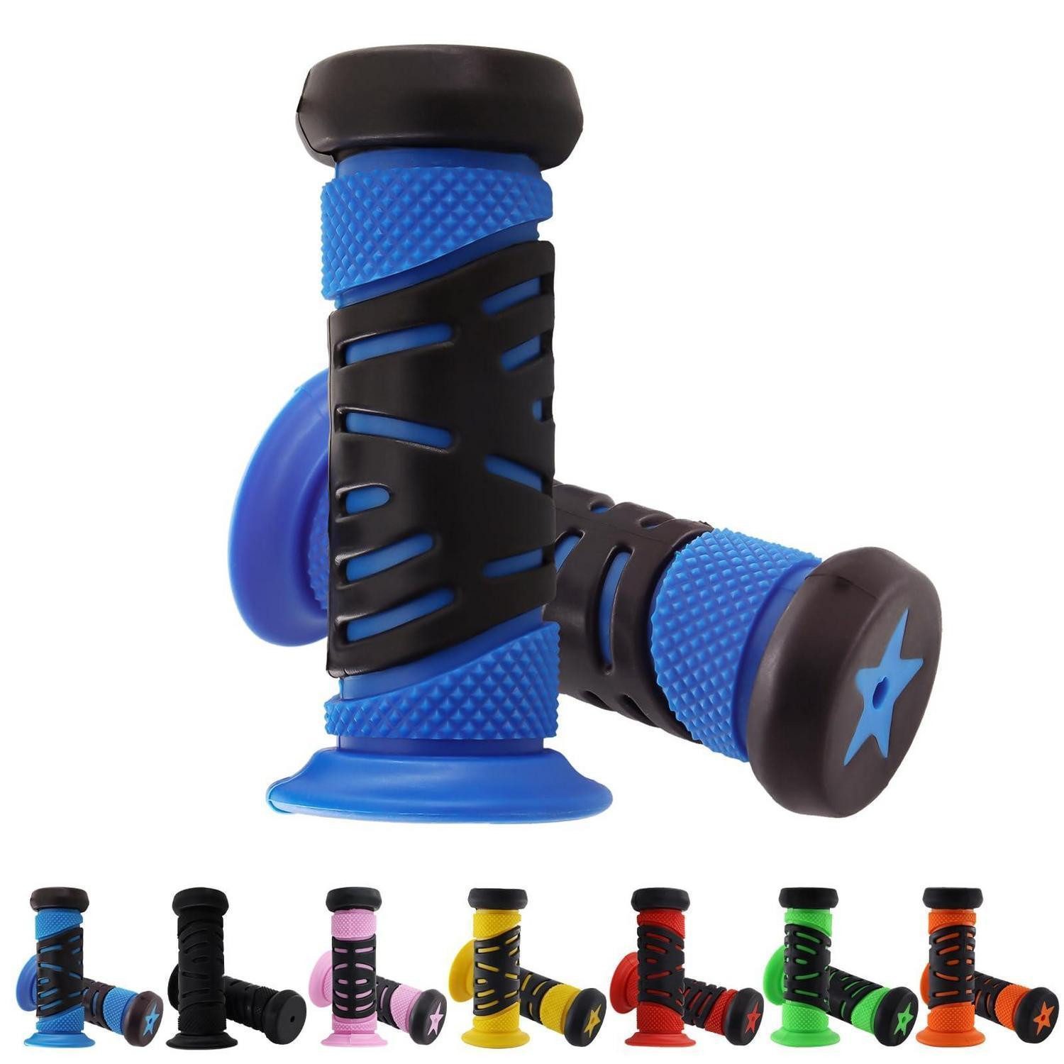 LuxusKollektion Fahrradlenker Fahrradgriffe Kinder Gummi Prallschutz 22mm Kaliber 95mm Blau