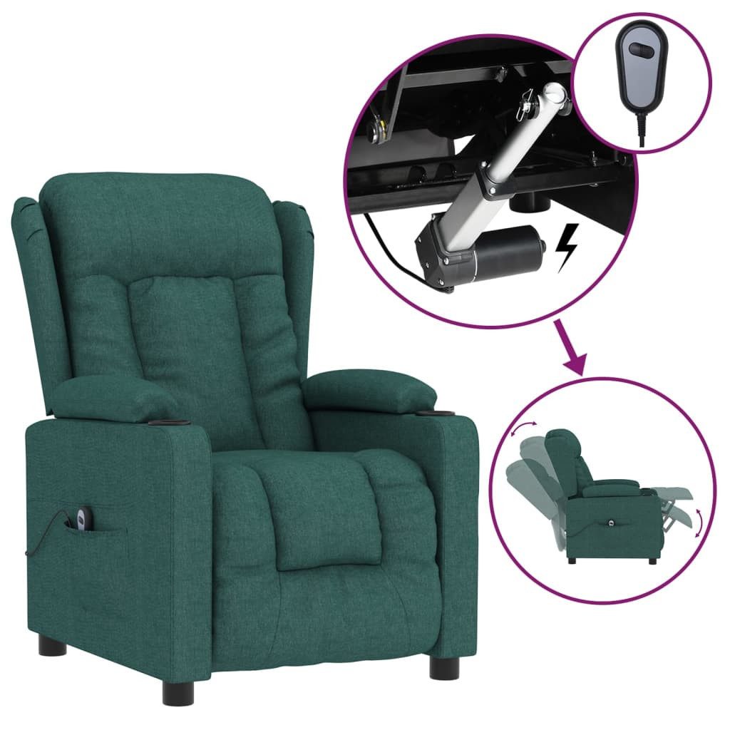 vidaXL Sessel Relaxsessel Elektrisch Dunkelgrün Stoff günstig online kaufen