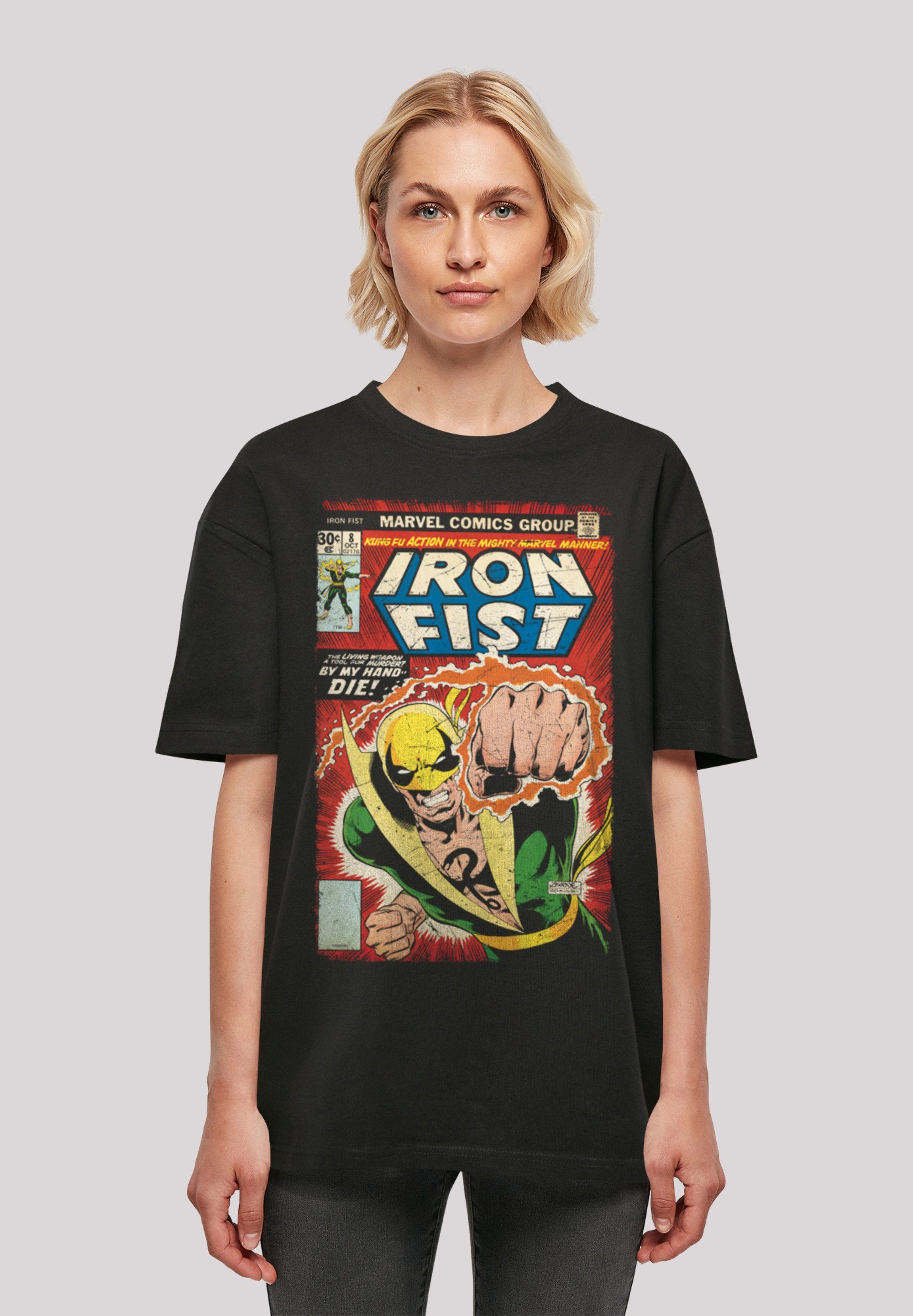 (1-tlg) with Tee Boyfriend Damen Iron Oversized Kurzarmshirt Fist F4NT4STIC Marvel Ladies Cover