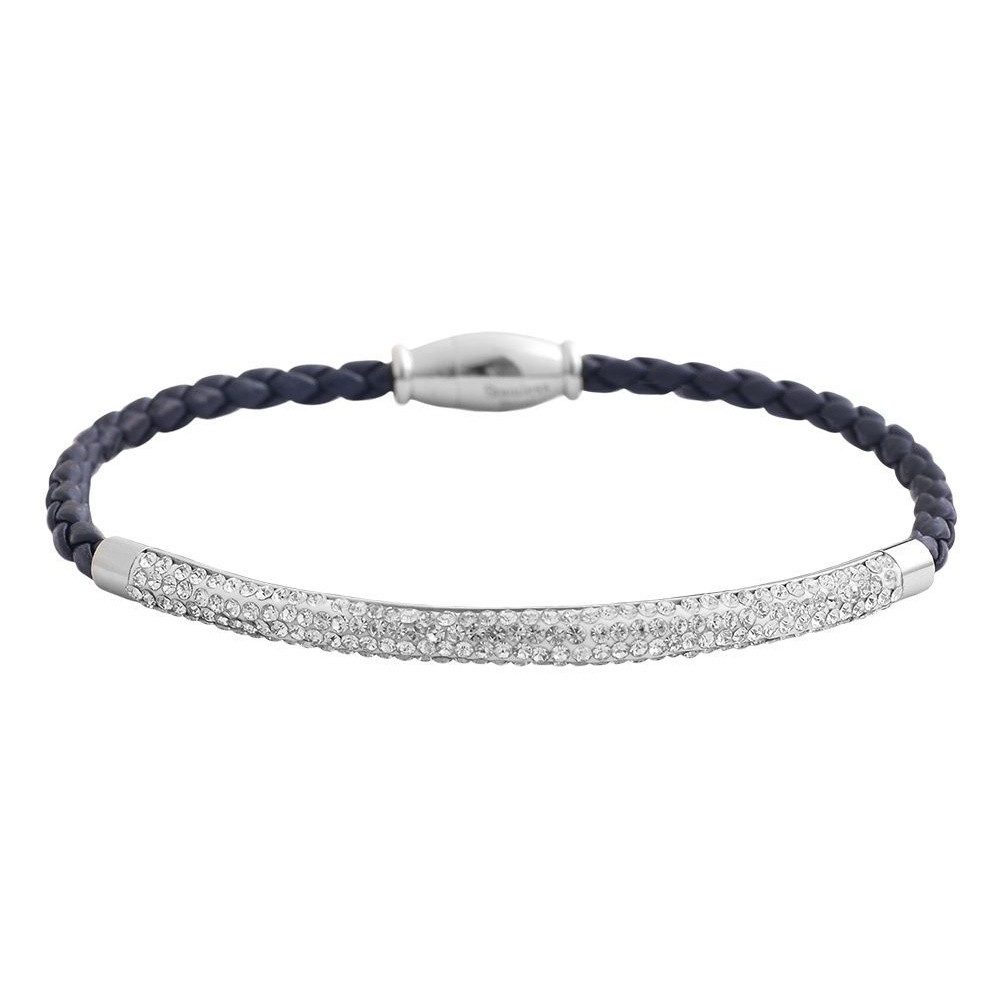Adelia´s Armreif Armband – Armreif aus Leder mit Strass Steinchen 19 cm, Schöne Geschenkidee zum Jubiläum