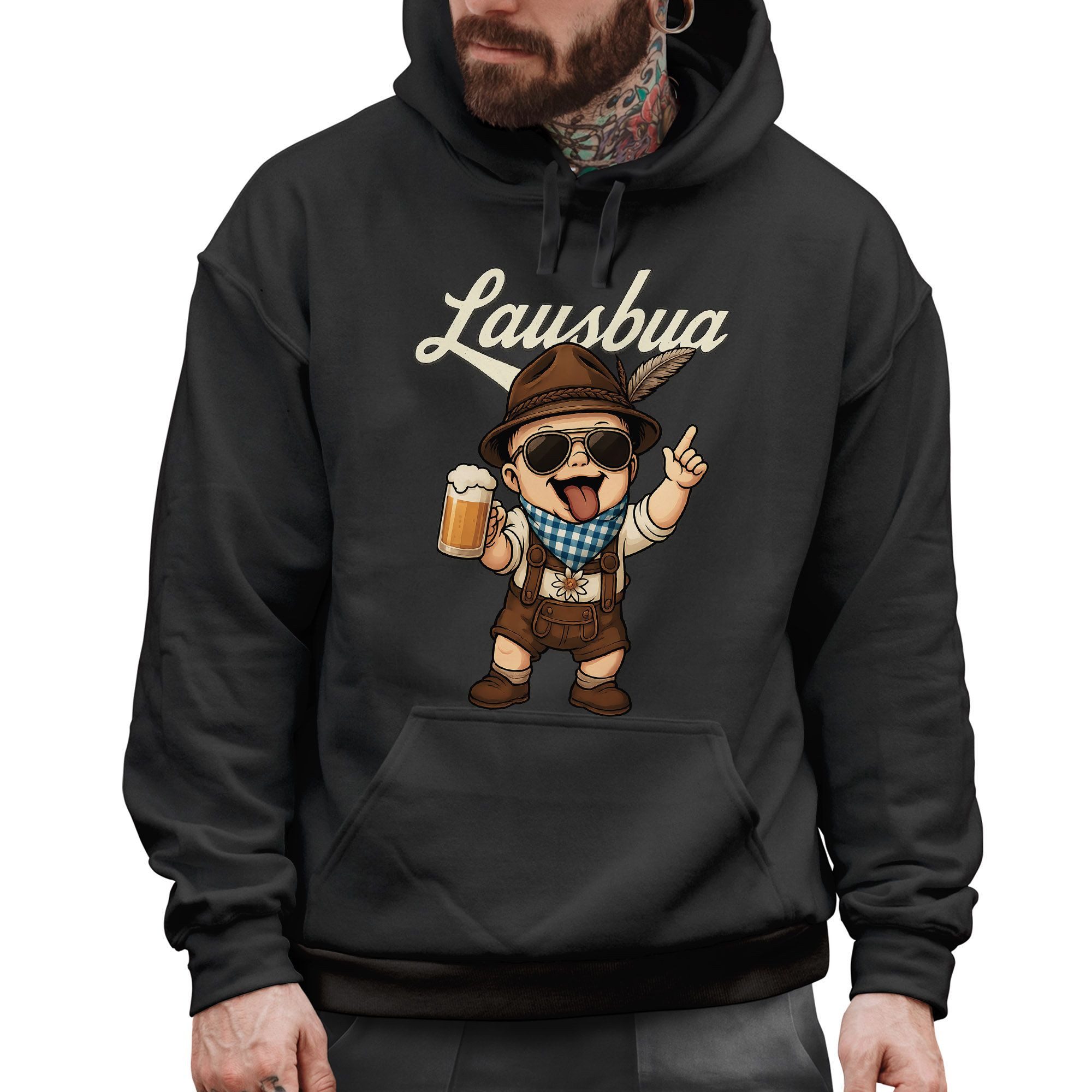 MoonWorks Hoodie Hoodie Herren für das Oktoberfest Lausbua Bier Ersatz Tracht Pullover