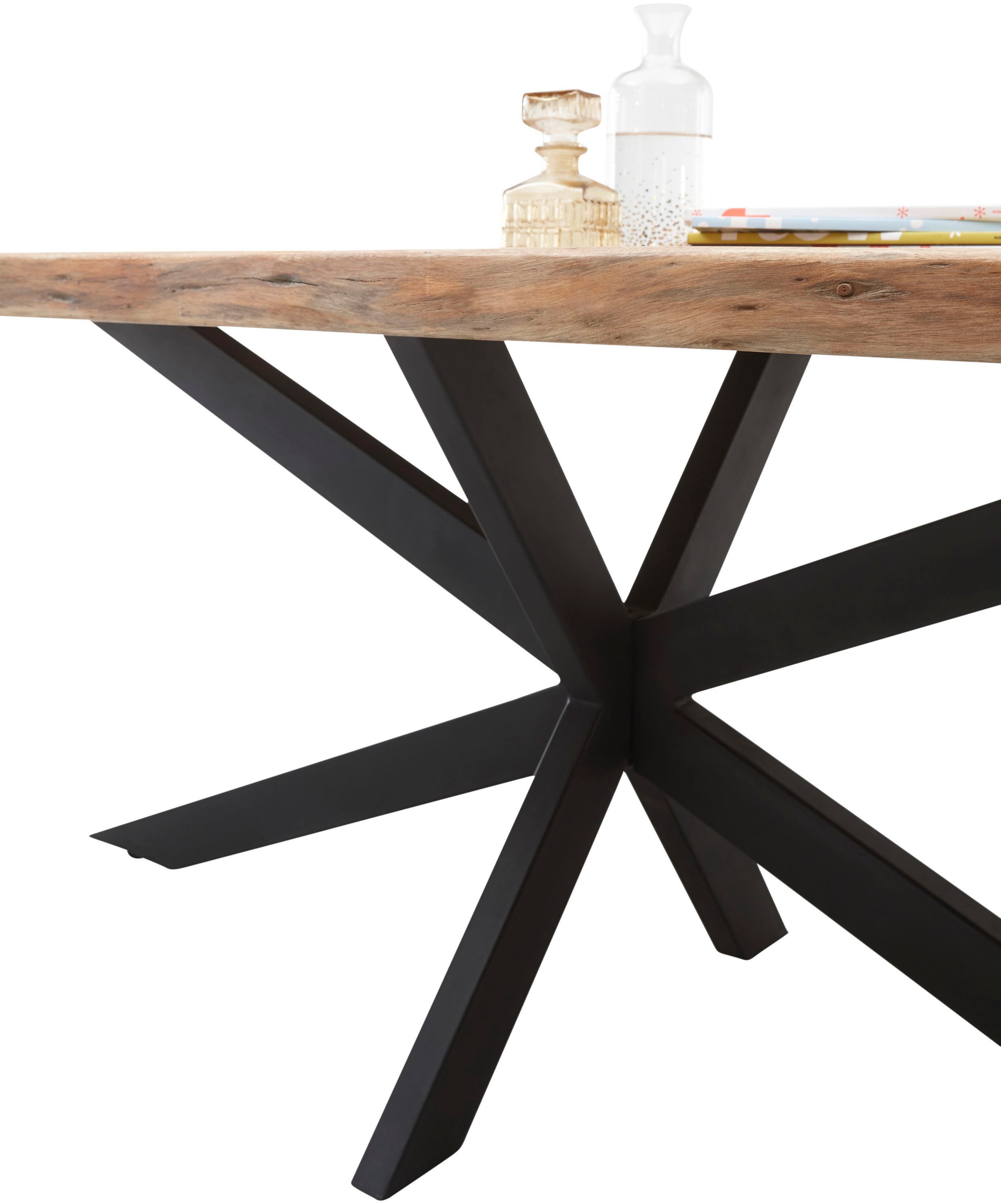 Stolkom Sp.z.o.o. Esstisch Jaro, 200 cm breit mit Massivholz mit Baumkante