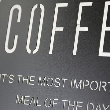 FH FalkonHome Wanddekoobjekt Coffee - Metallschild Kaffee rund, Wanddeko auf Metall