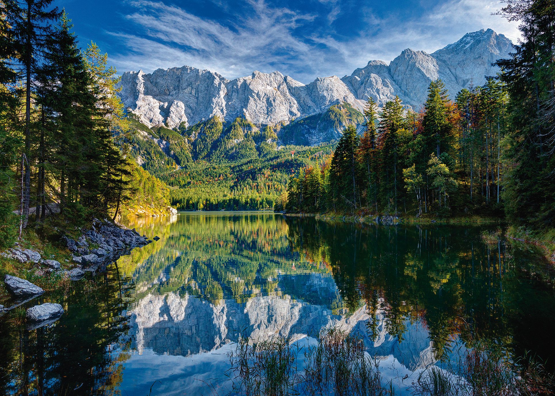 Ravensburger Puzzle Eibsee mit Wettersteingebirge und Zugspitze, 1000 Puzzl günstig online kaufen
