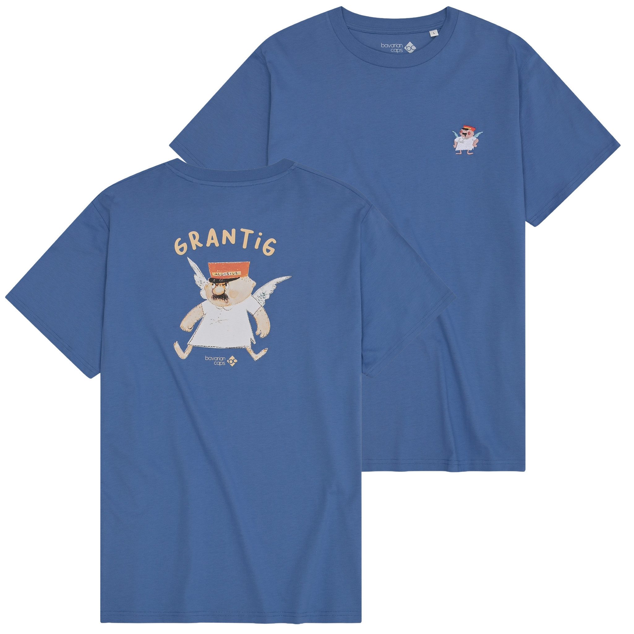Bavarian Caps T-Shirt Bavarian Caps T-Shirt "Grantler Klub: Aloisius" - blau (T-Shirt, T-Shirt) BC Logo