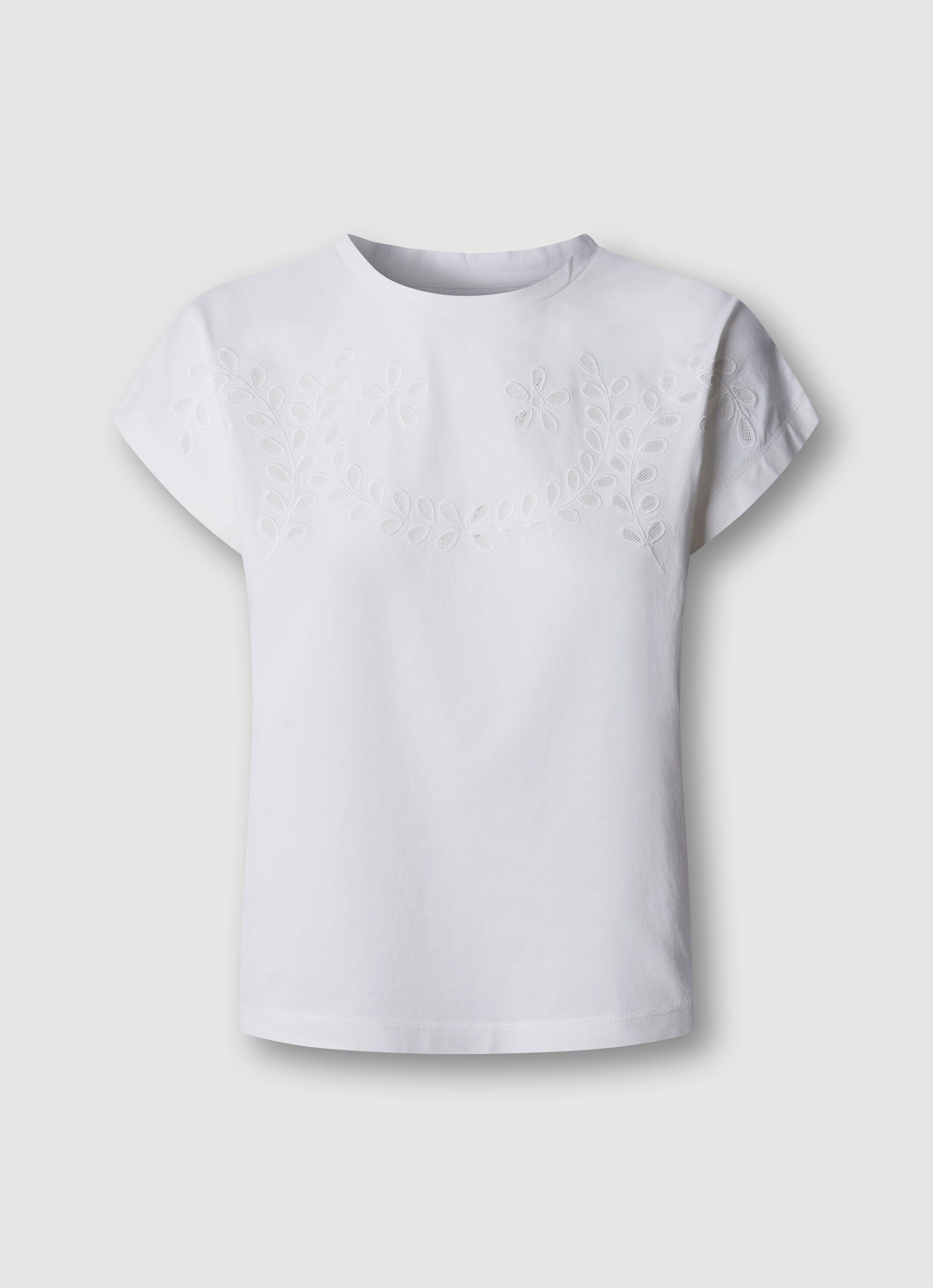 Pepe Jeans T-Shirt MINA mit floraler Lochstickerei günstig online kaufen