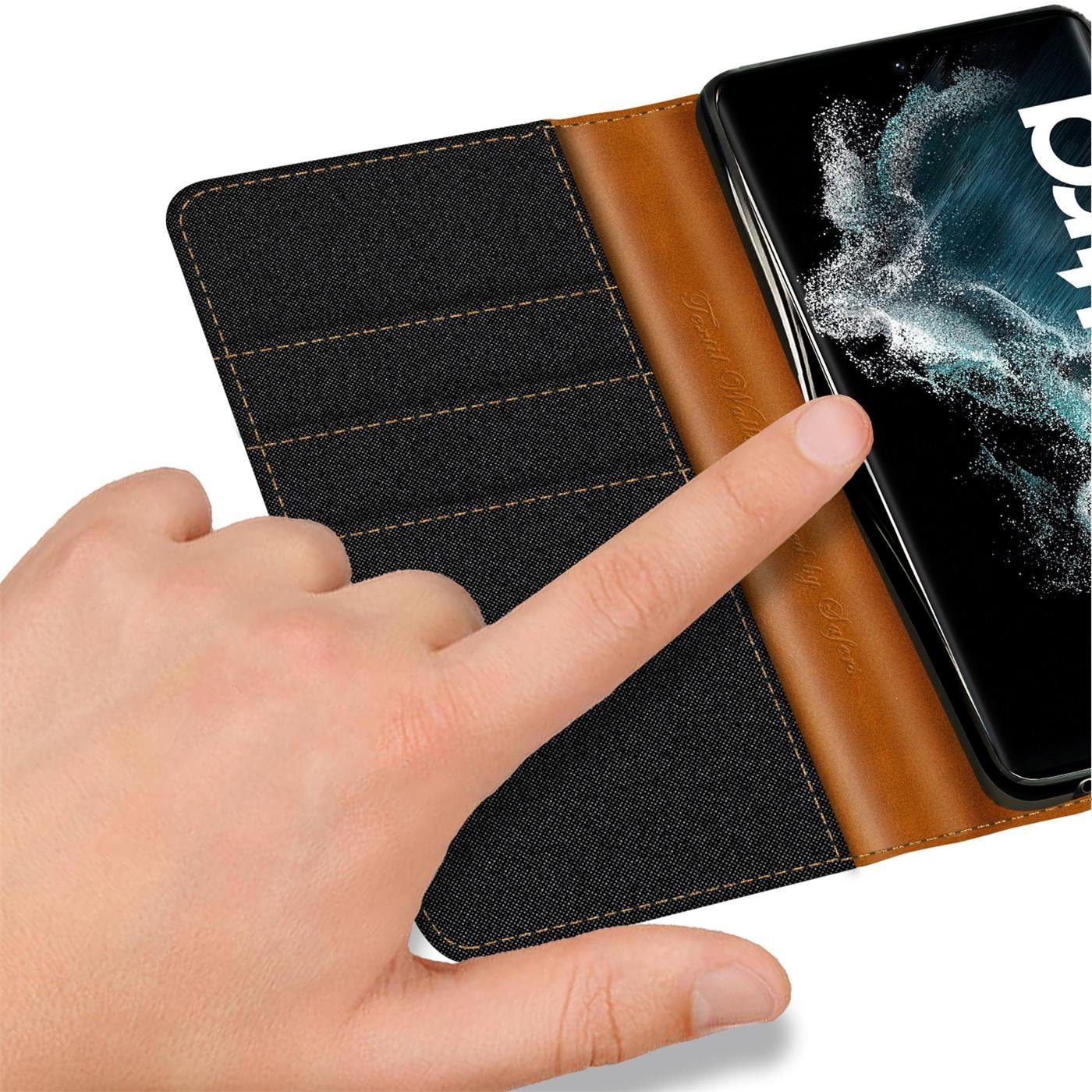 CoolGadget Handyhülle Flip Case Wallet Cover Book Tasche für Samsung Galaxy S22 Ultra 6,8 Zoll, Handy Tasche mit Kartenfach Book Schutzhülle – Bild 3 von 5