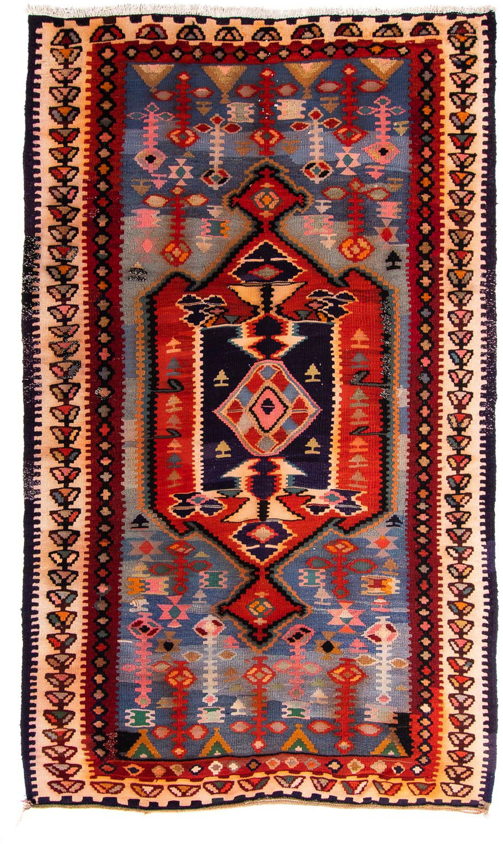 Wollteppich Kelim - Old - 295 x 185 cm - mehrfarbig, morgenland, rechteckig, Höhe: 5 mm, Wohnzimmer, Einzelstück