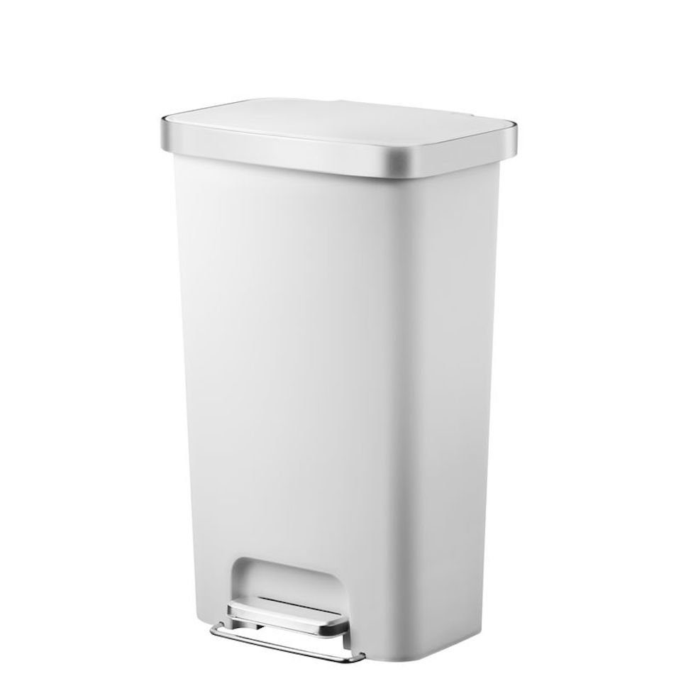 Mülleimer Funktionale mit Soft-Close-Deckel, Treteimer PROREGAL® Weiß Kunststoff 45L aus