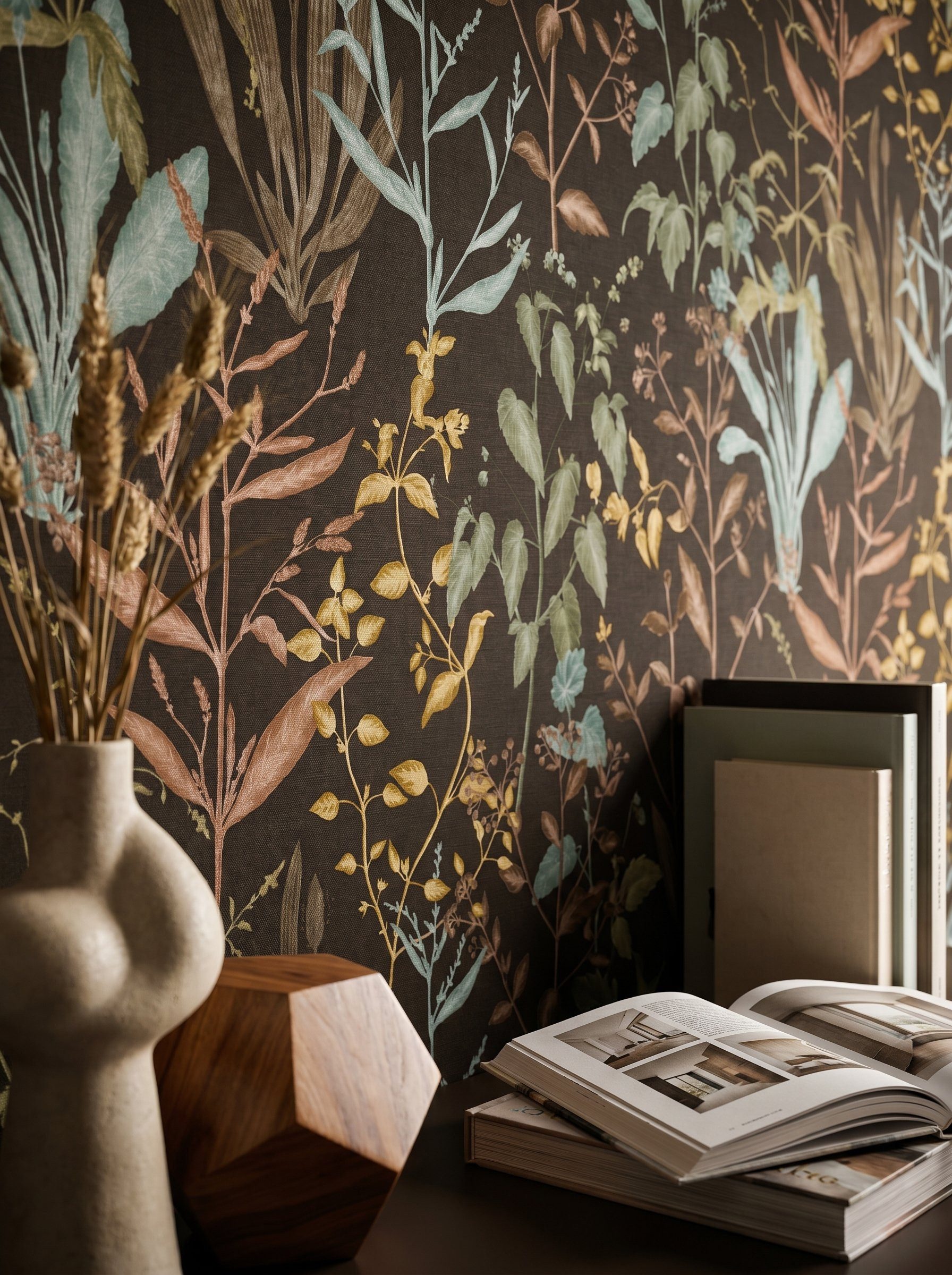 Newroom Vliestapete Novira Schwarz Tapete Vliestapete Blumen, Floral, Blumenranke, strukturiert, Mustertapete