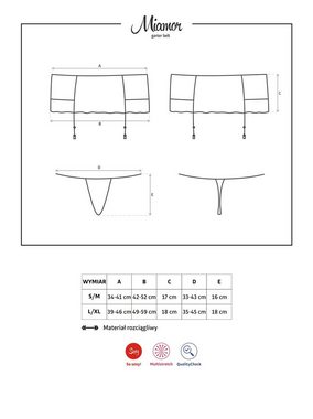 Obsessive Strapsgürtel Strumpfgürtel Miamor schwarz + String Strapshalter transparent Stretch