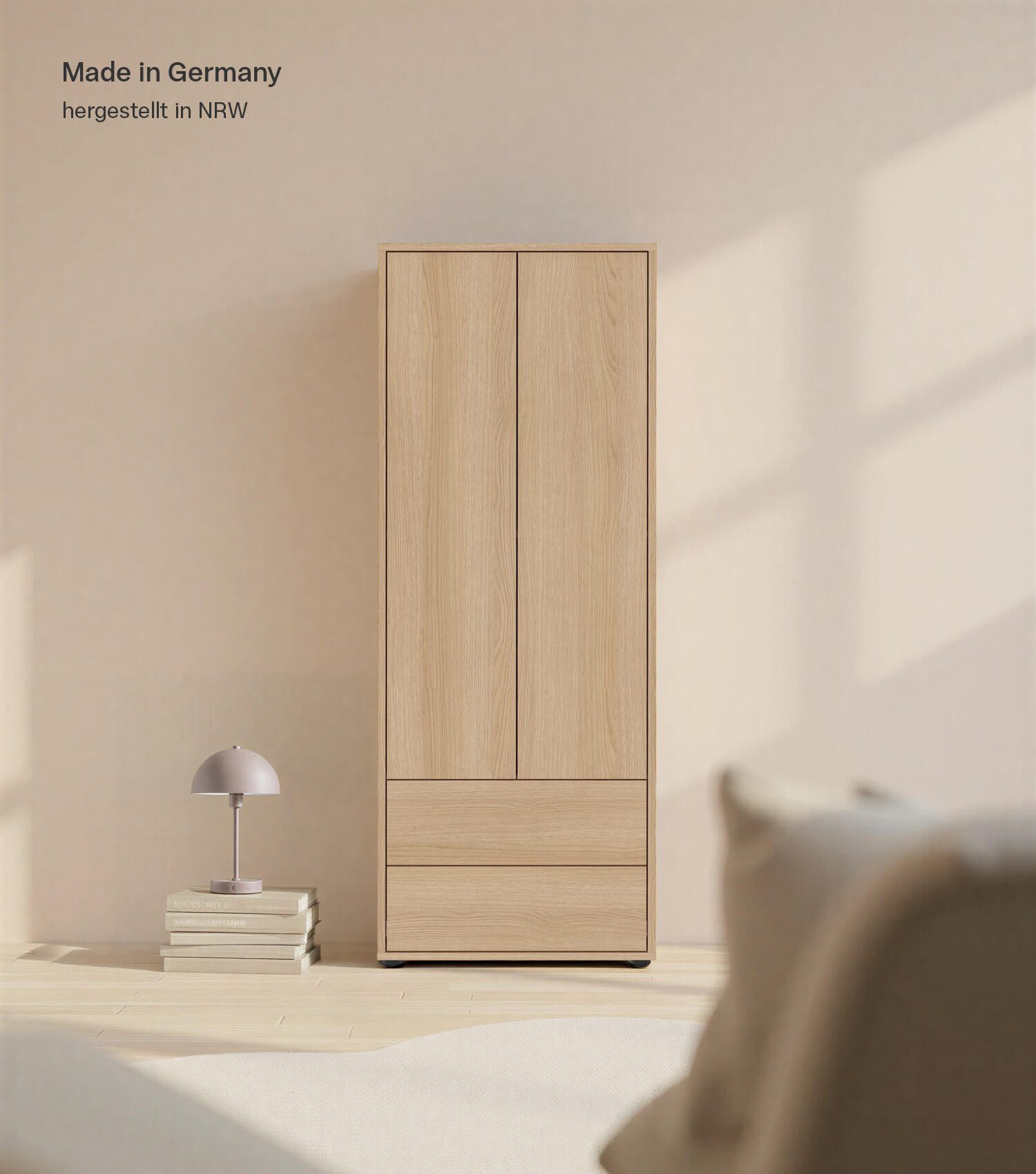 mokebo Mehrzweckschrank Der Aufrechte Wohnzimmerschrank, Hochschrank, Mehrzweckschrank in Eiche