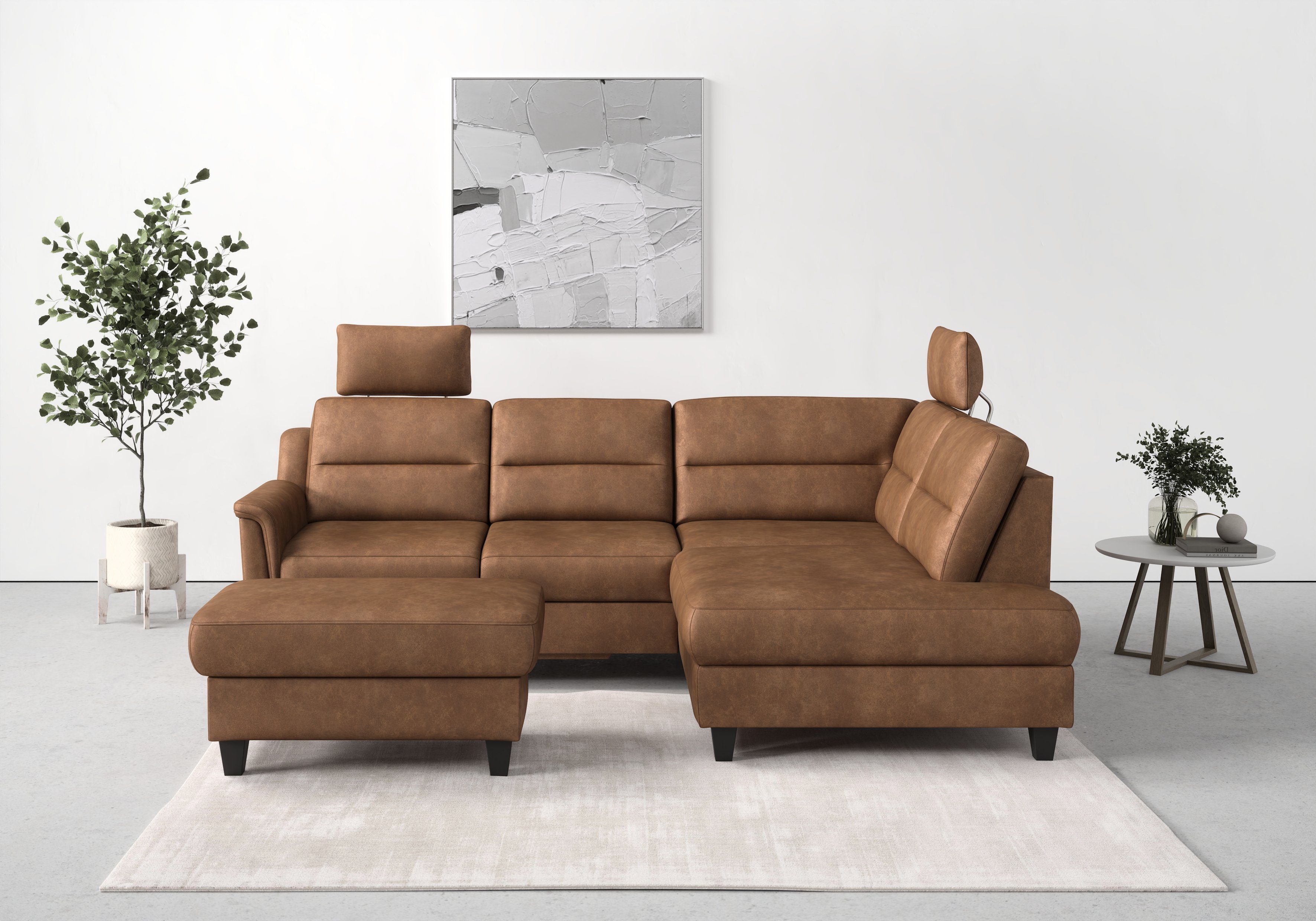 sit&more Ecksofa Farö, inklusive Federkern, wahlweise mit Bettfunktion und Bettkasten | Ecksofas