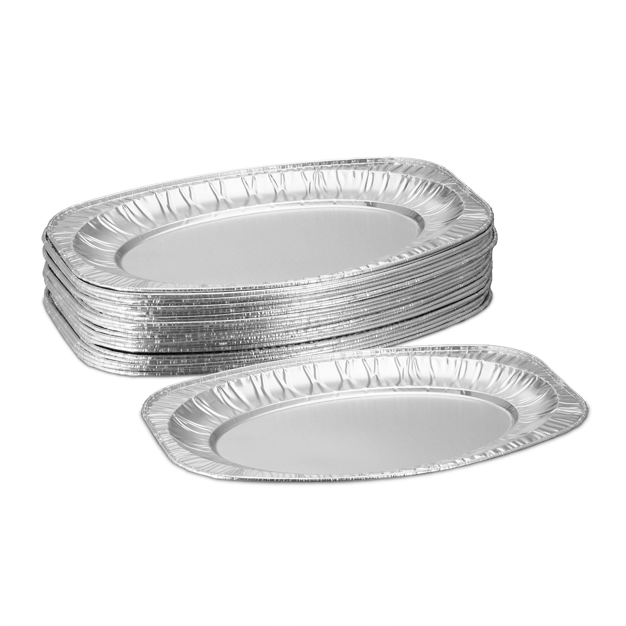 relaxdays Servierplatte Alu 25er Set, Aluminium, (25-tlg)