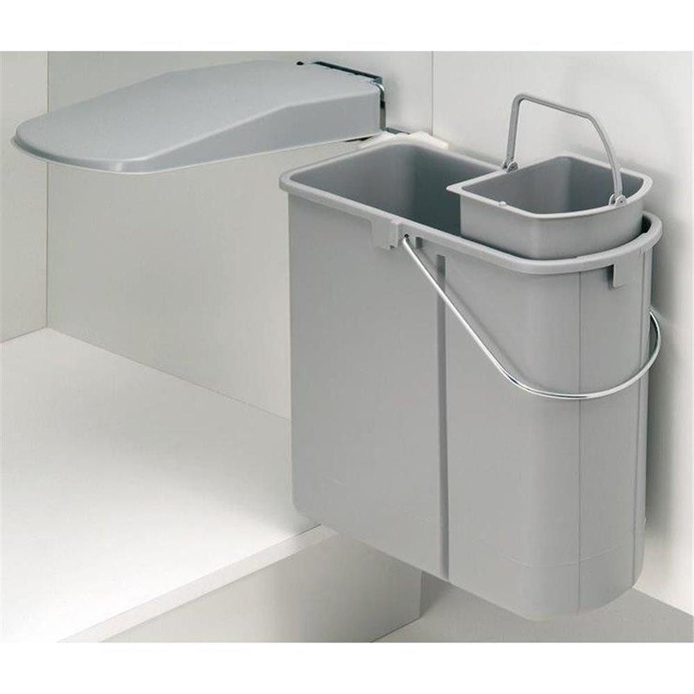 WESCO Einbaumülleimer 700451-85 DT, 14 + 5 Liter, alugrau
