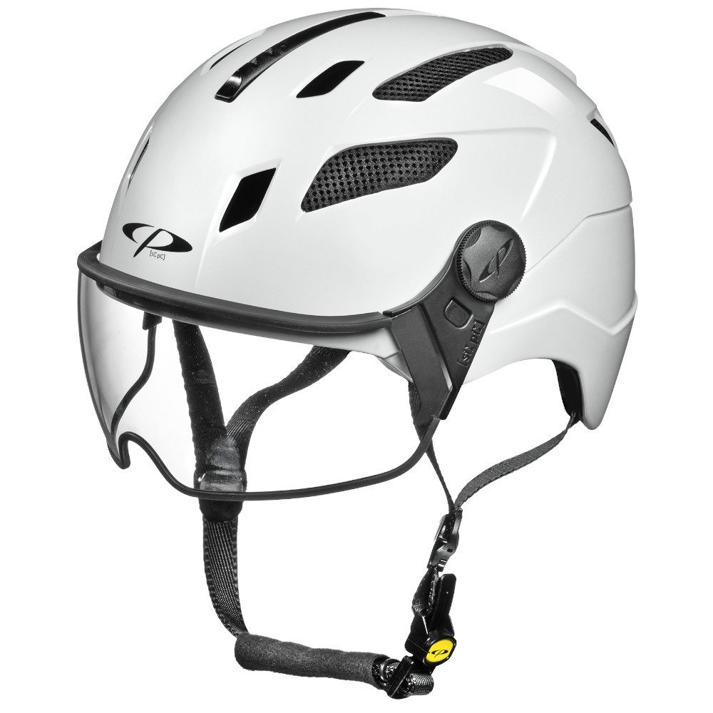 CP premium helmets Fahrradhelm Chimayo Urban mit Clear-Visier Fahrradhelm E Bike Helm white/white