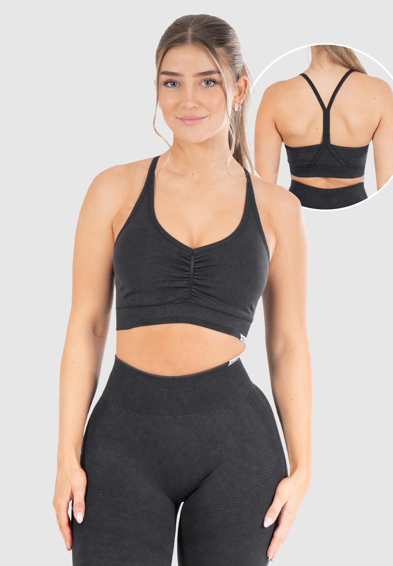 Smilodox Sport-BH Batik Acid Scrunch, Rutschfester Bustier mit Batik Waschu günstig online kaufen