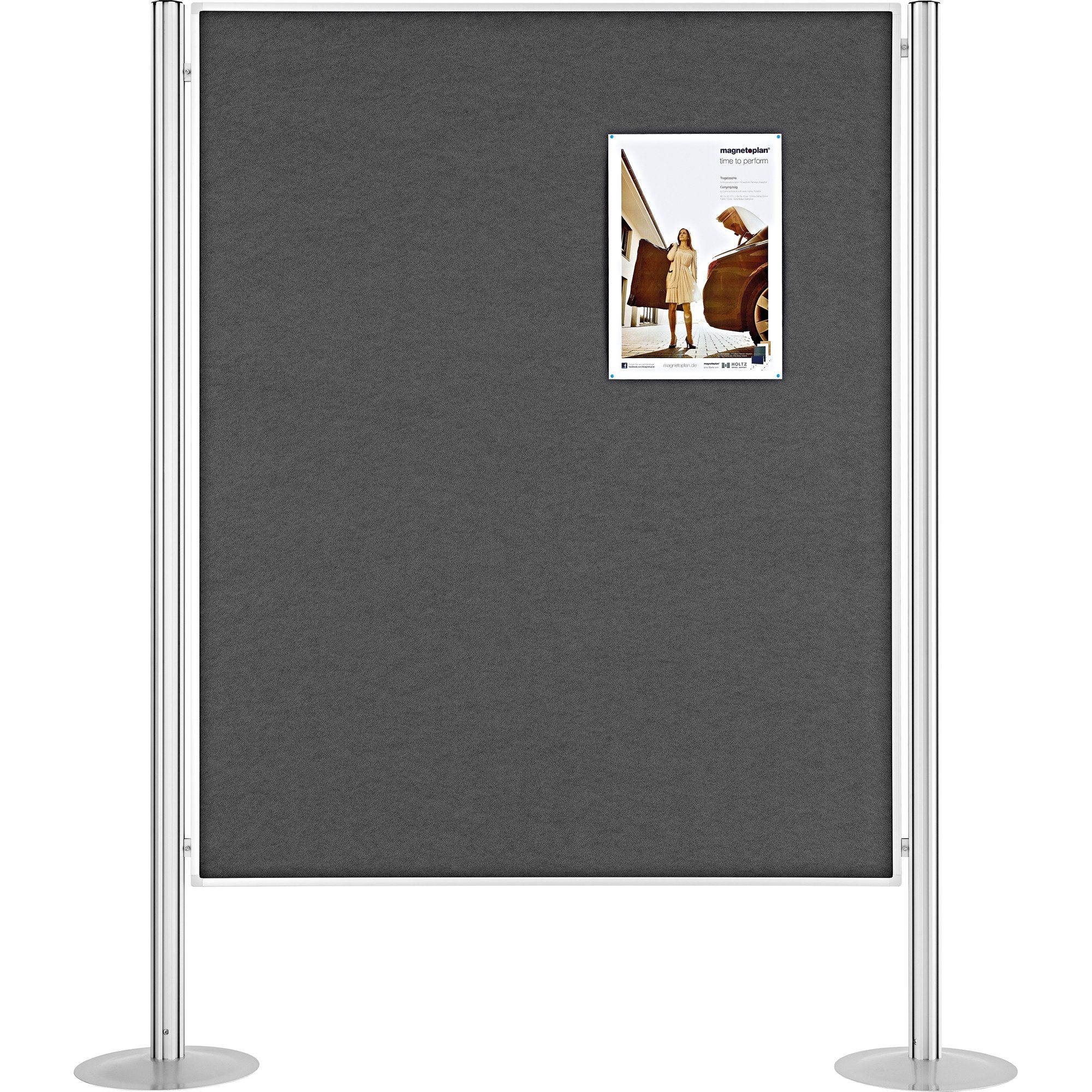 magnetoplan® Standtafel Präsentationswand 1101001 134,5x180cm grau