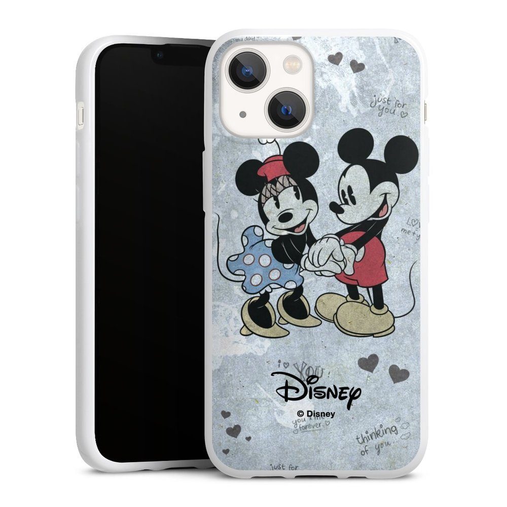 DeinDesign Handyhülle Disney Mickey & Minnie Mouse Vintage Mickey&Minnie In Love, Apple iPhone 13 Mini Silikon Hülle Bumper Case Handy Schutzhülle