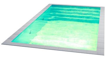 Poolomio Pool Styroporpool Set Basic - 800 x 400 x 150 cm - mit Innenfolie und Zubeh (Styropor Pool Bausatz)