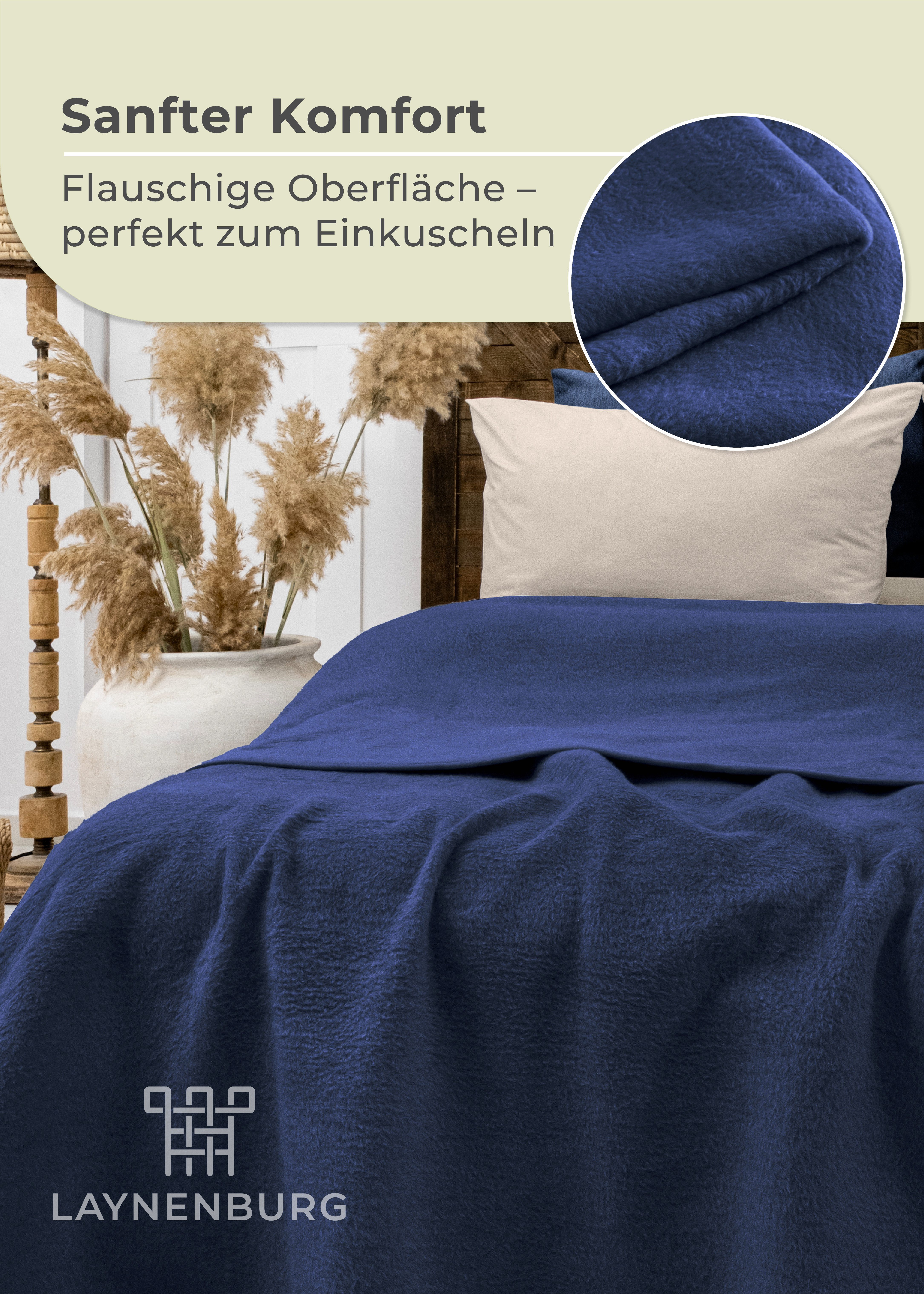 Wohndecke Wohndecke aus Baumwolle - Kuscheldecke, Baumwolldecke -, Laynenburg, Decke als Sofa-decke, Couchdecke, Wolldecke aus Baumwollmix – Bild 4 von 5