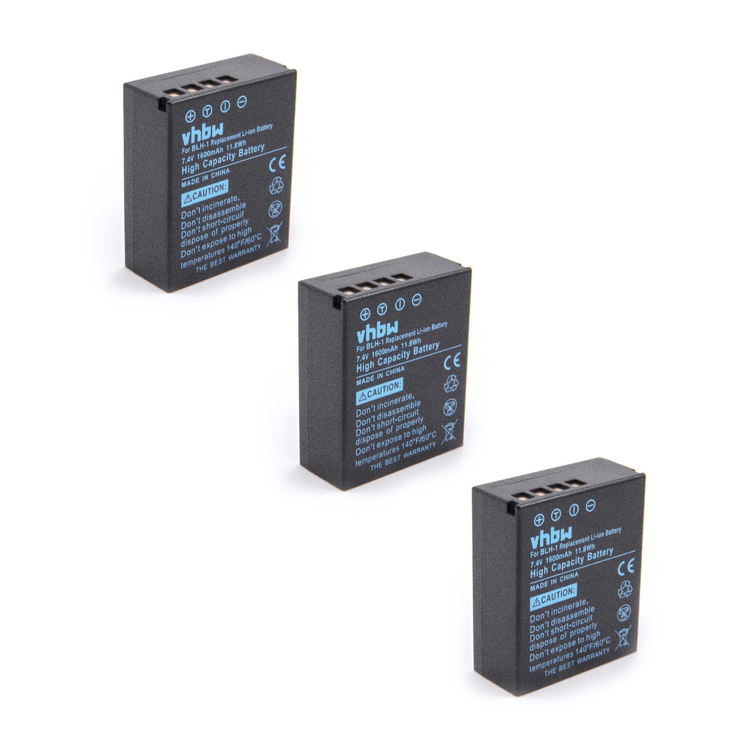 vhbw kompatibel mit Olympus OM-D E-M1X, Mark Kamera-Akku Batteriegriff V) 1600 (7,4 E-M1 Li-Ion HLD-9 mAh II