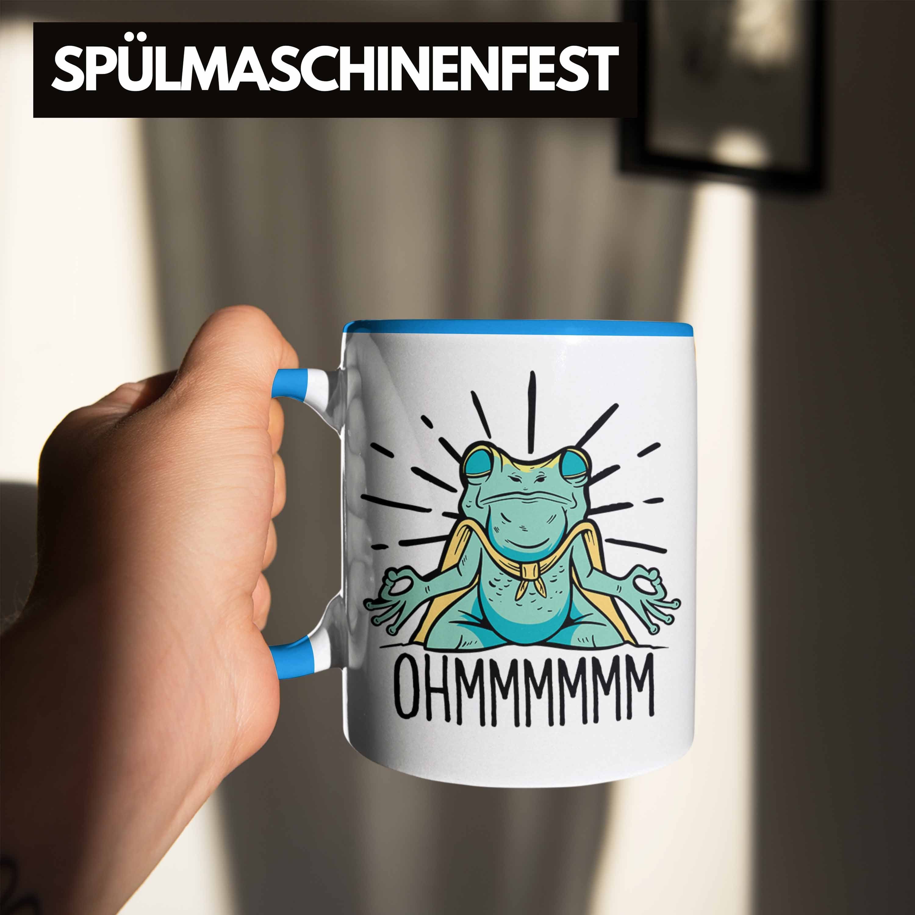 Geschenk Meditiere Blau Tasse meditationsbegeisterte Tasse Mediration Trendation für Frosch