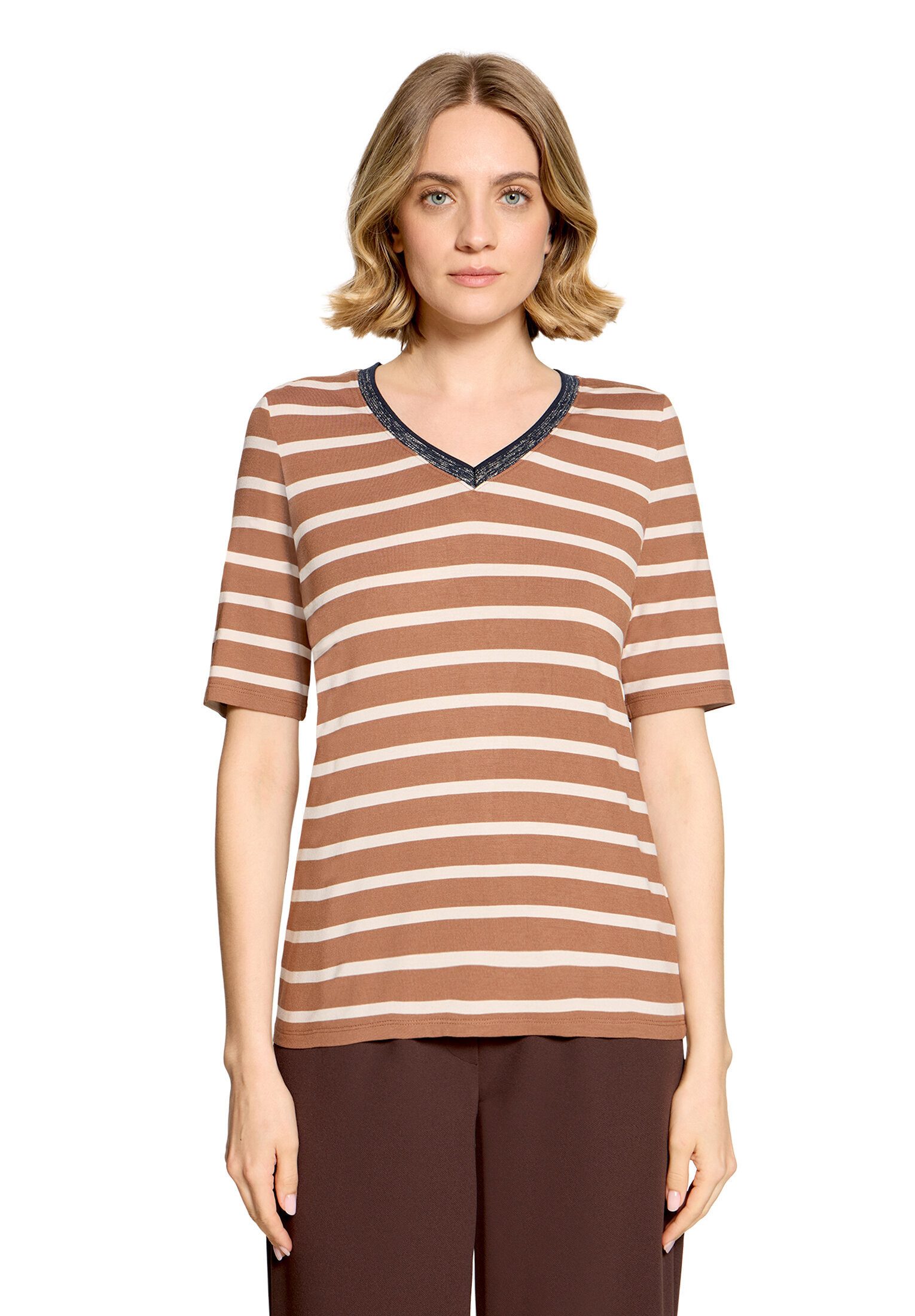 Betty Barclay Kurzarmshirt Damen mit V-Ausschnitt (1-tlg)