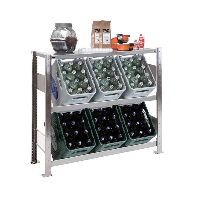 SCHULTE Lagertechnik Regal Getränkekistenregal für 8 Kästen, 100x136x34 cm (HxBxT), 150 kg/Ebene