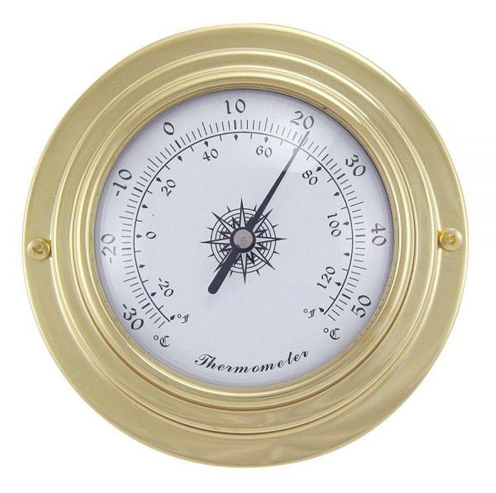 Linoows Dekoobjekt Thermometer, Maritimes Schiffsthermometer 10 cm, funktionsgetreue Dekoration