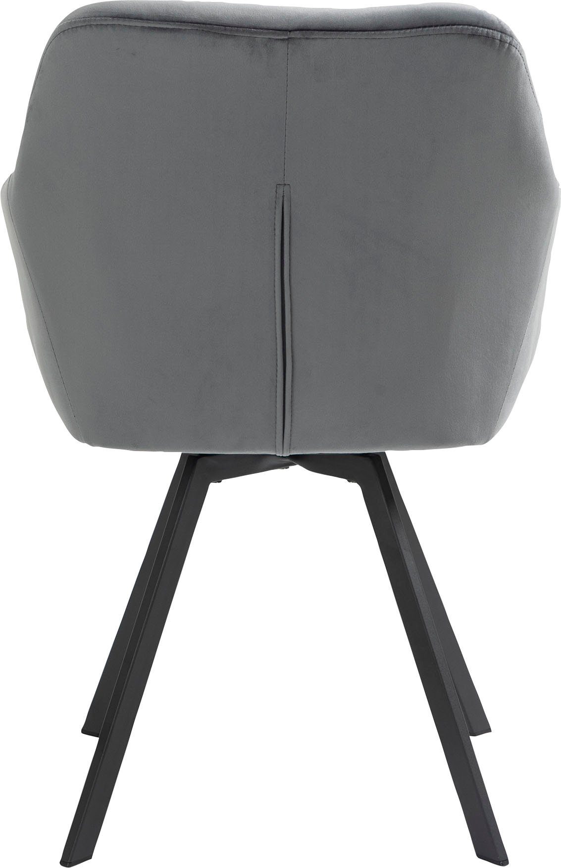 Armlehnstuhl St), SalesFever Grau/Schwarz der (1 360° Drehplatte Grau unter | Sitzfläche