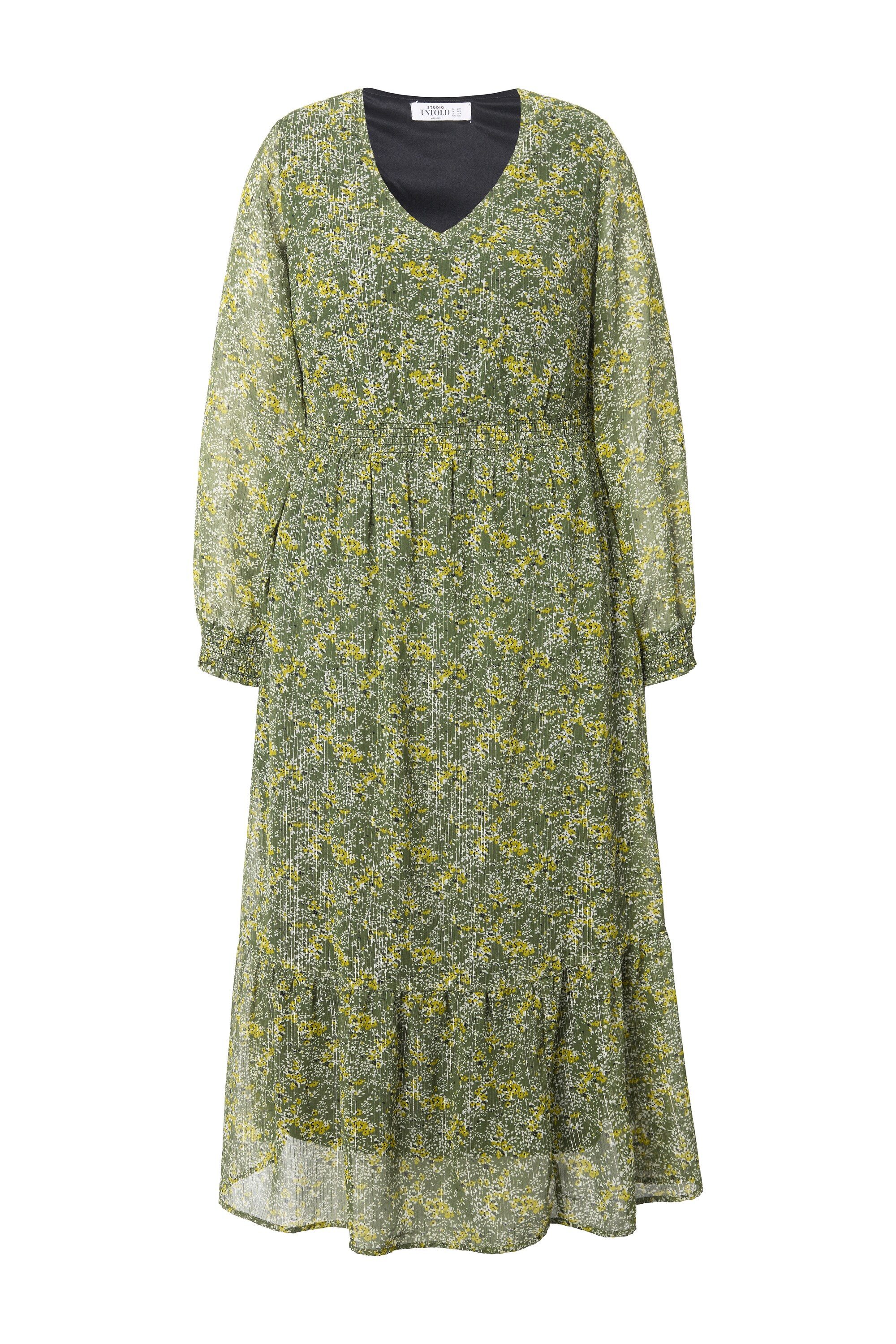 Studio Untold Maxikleid Maxikleid A-Line Flower Print Wrap-Effekt günstig online kaufen