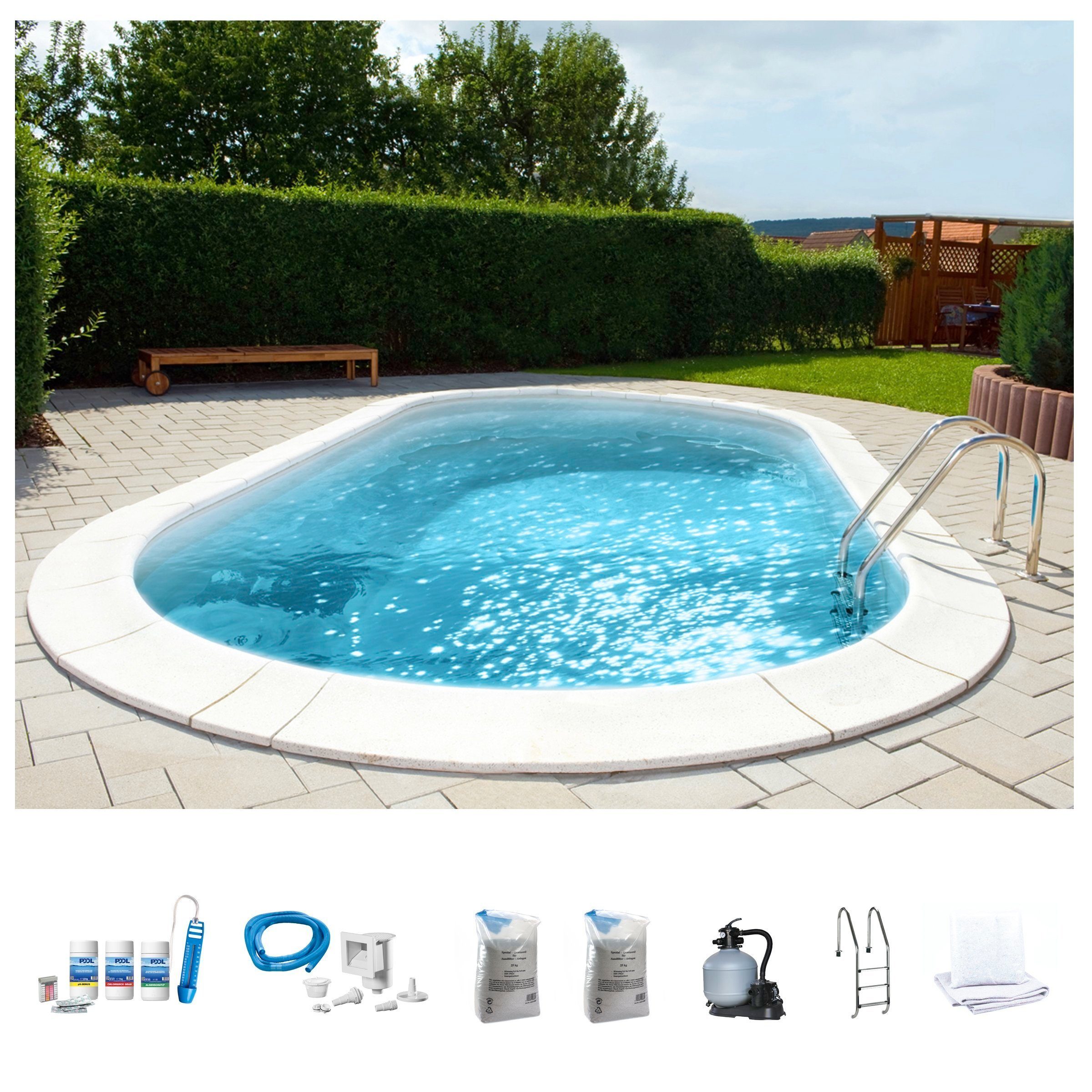 Ovalpool PREMIUM mit sandfarbener Innenfolie