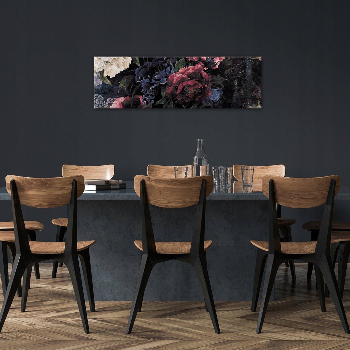 145x45 Wallarena Groß Wandbild Wandbilder cm Blumen Canvas Modern XXL Kunstdruck Auf Leinwandbild Panoramabild Schlafzimmer, Bilder Aufhängefertig Bild Pfingstrosen Blumen (Einteilig), Leinwandbilder Leinwand für Wohnzimmer