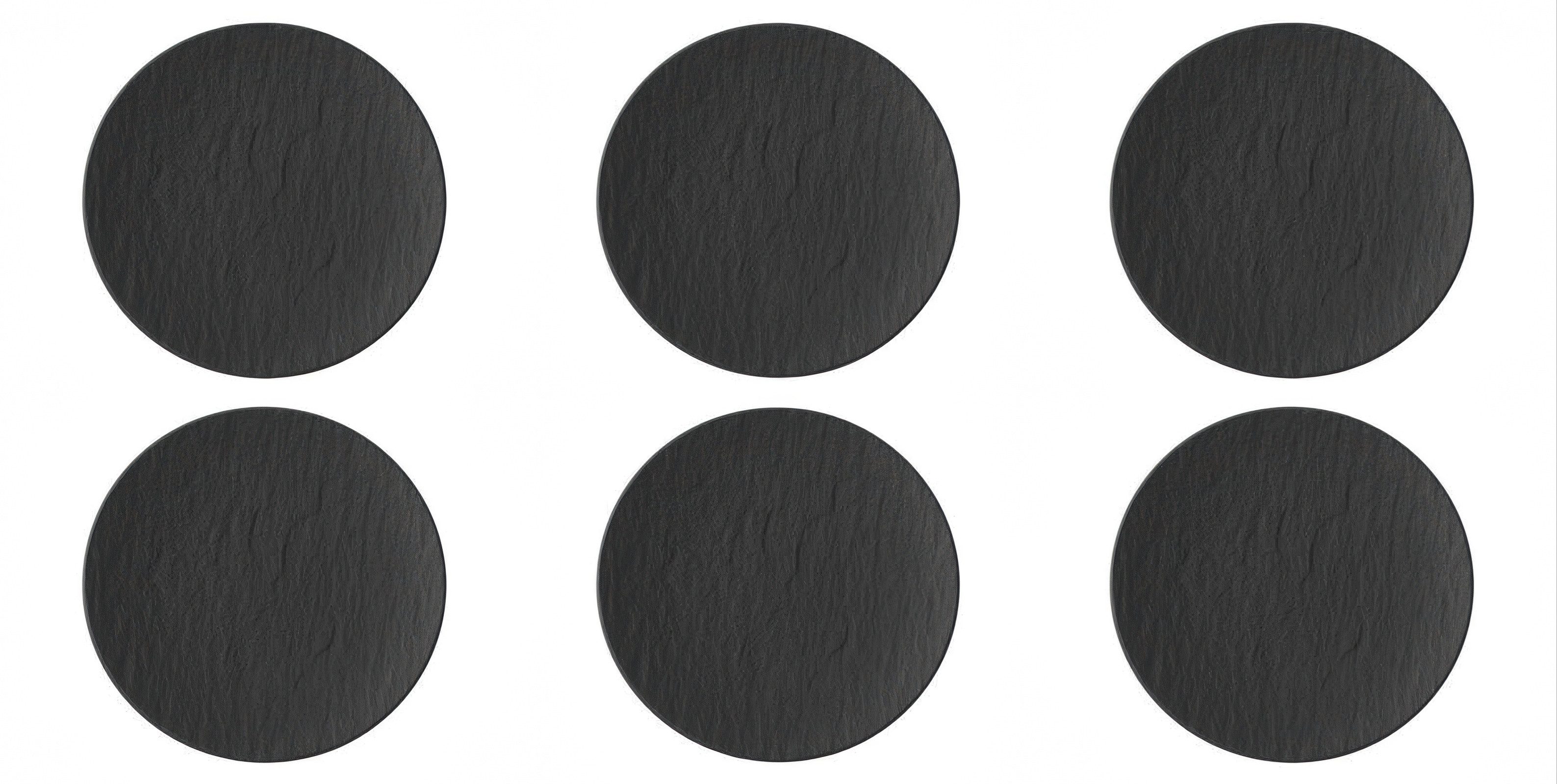 Villeroy & Boch Dessertteller Manufacture Rock, Spülmaschinengeeignet, Schwarz, Motiv: Manufacture Rock, Höhe: 2cm