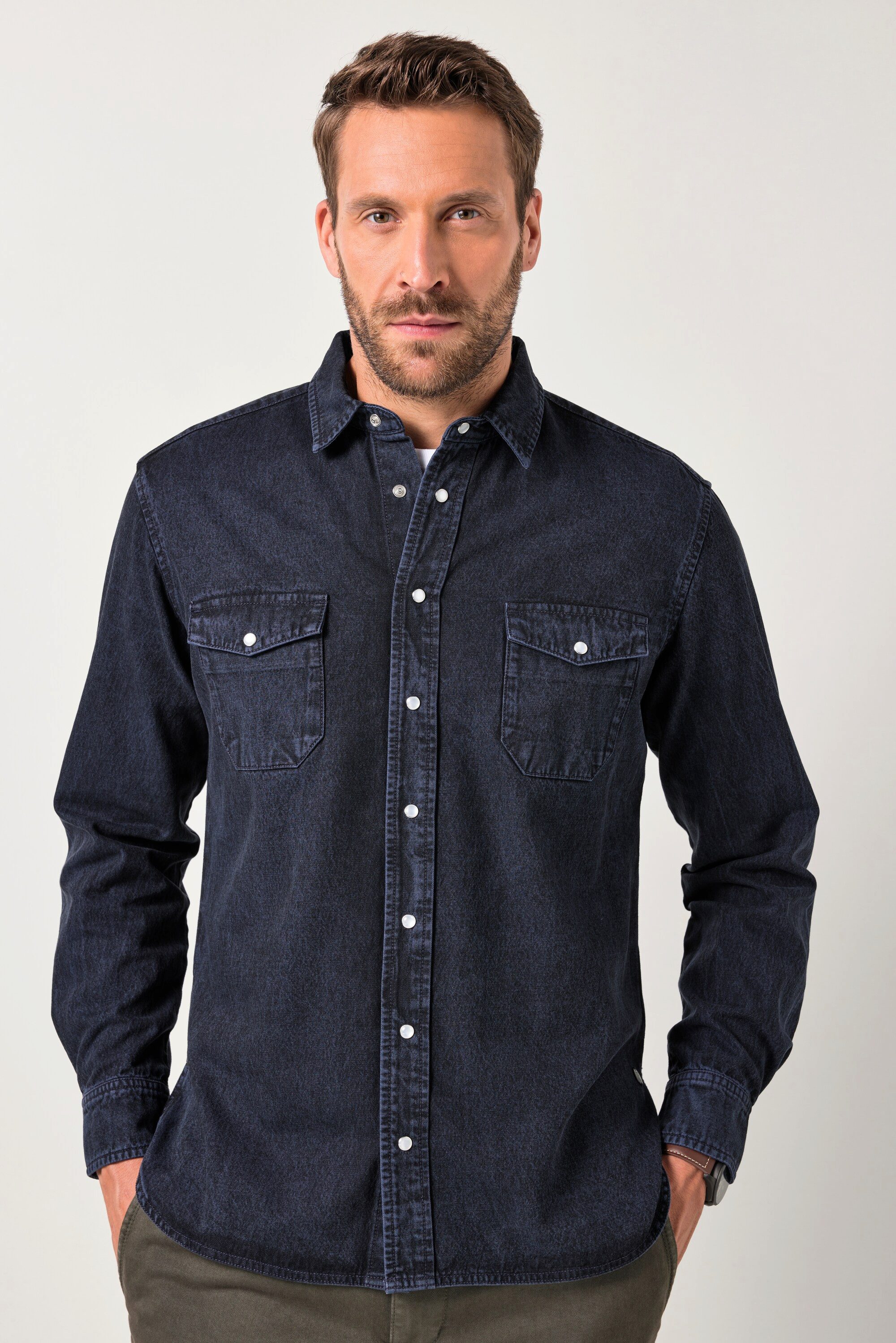 JP1880 Businesshemd JP1880 Color-Jeanshemd FLEXNAMIC® Langarm günstig online kaufen