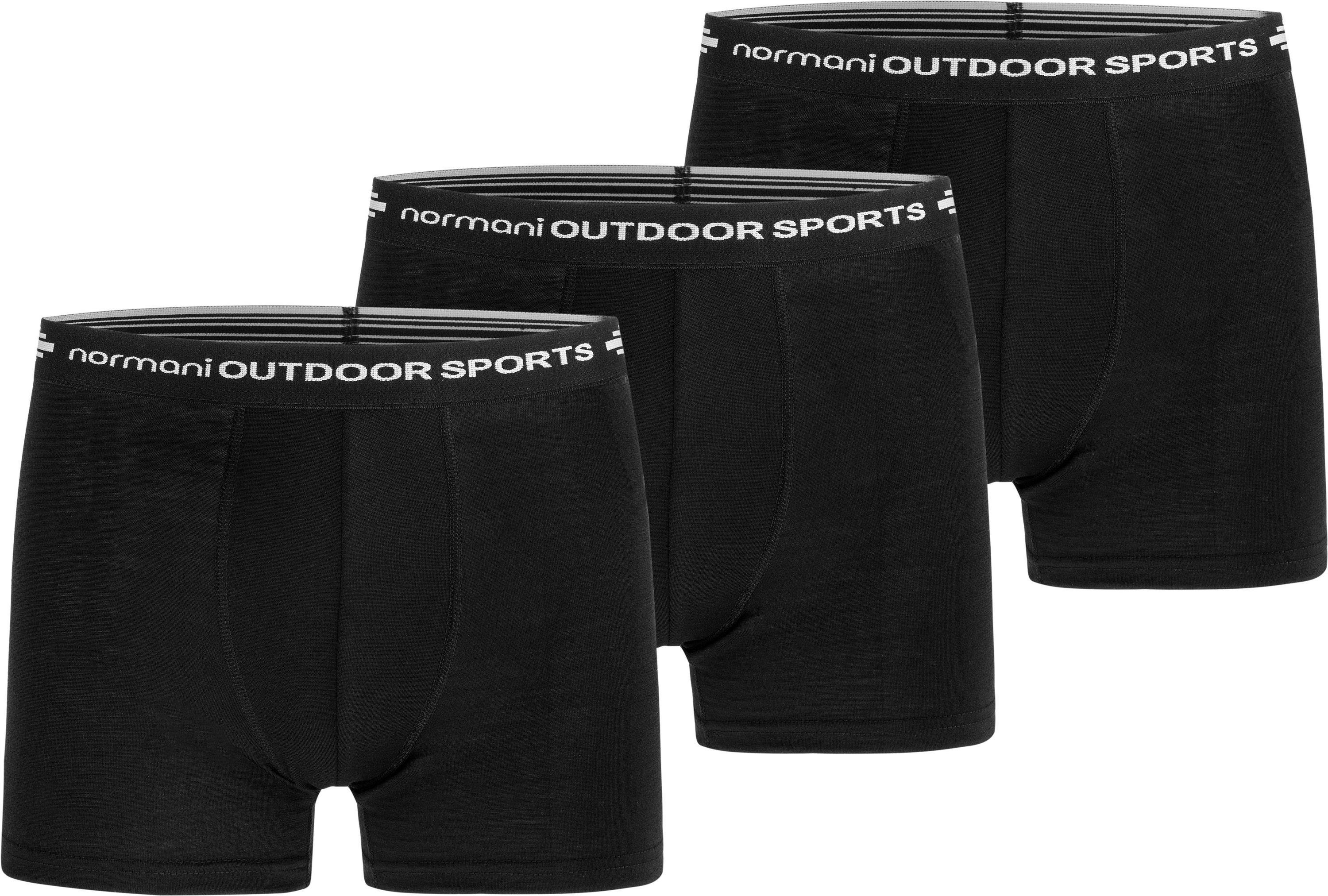 normani Retro Boxer 3er Pack Herren Merino Boxershorts Unterhose Sportunterhose Funktionsunterwäsche aus 100% Merinowolle