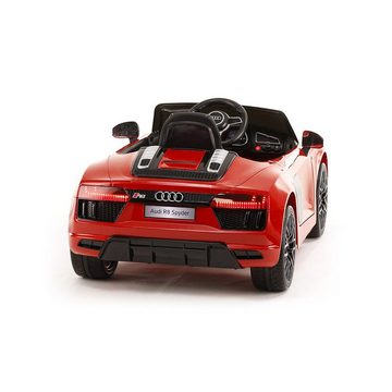 AsVIVA Elektro-Kinderauto Audi R8 Spyder Coupe Kinder Elektroauto AsVIVA EKC3 ferngesteuert rot, Belastbarkeit 35 kg, Multifunkt. Fernsteuerung, USB-Anschl., AUX, Sound-Buttons, Soft-Start