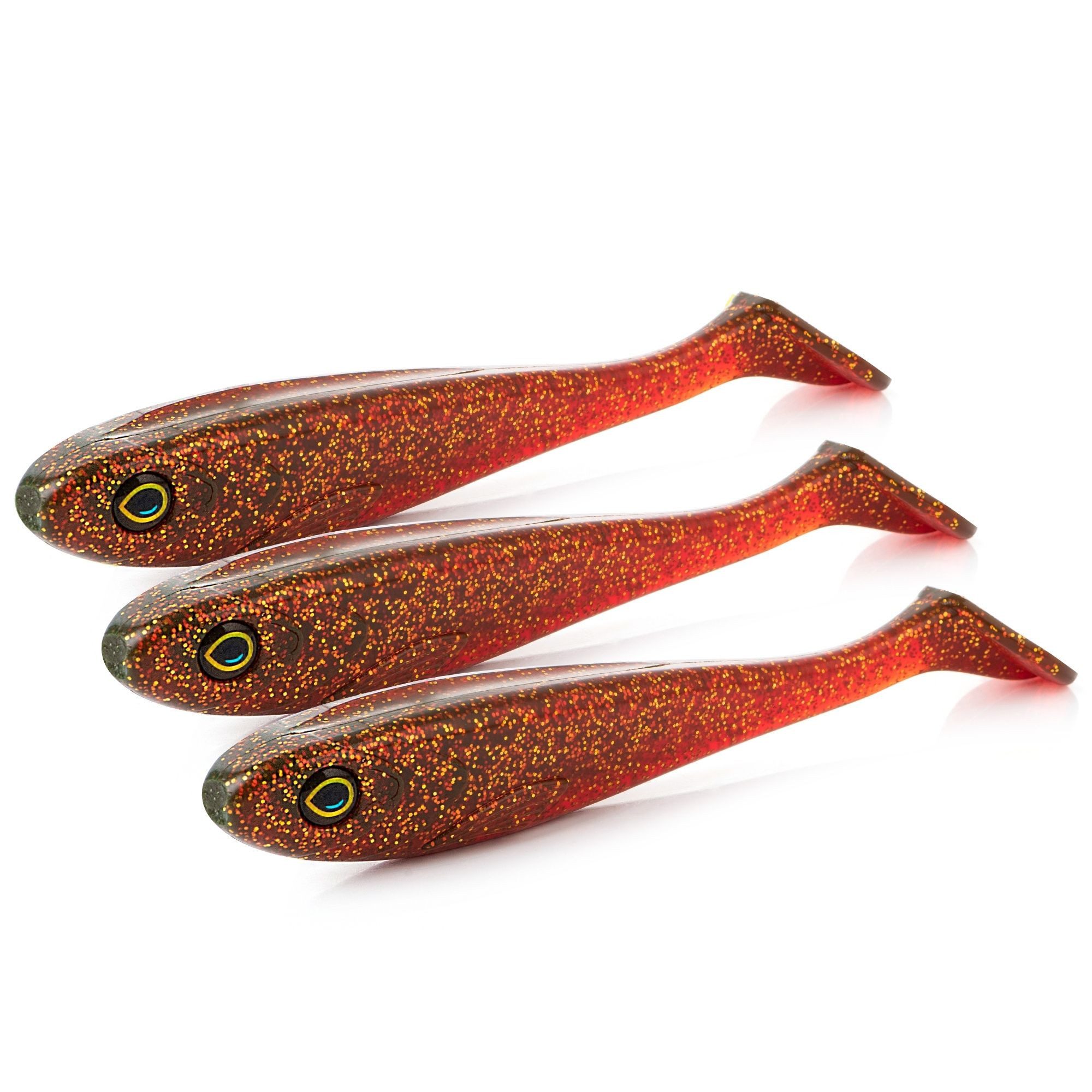Kunstköder Gummifisch Inzite Flanker Hecht-Shad Spinnfischen 18,5 cm 3er Set