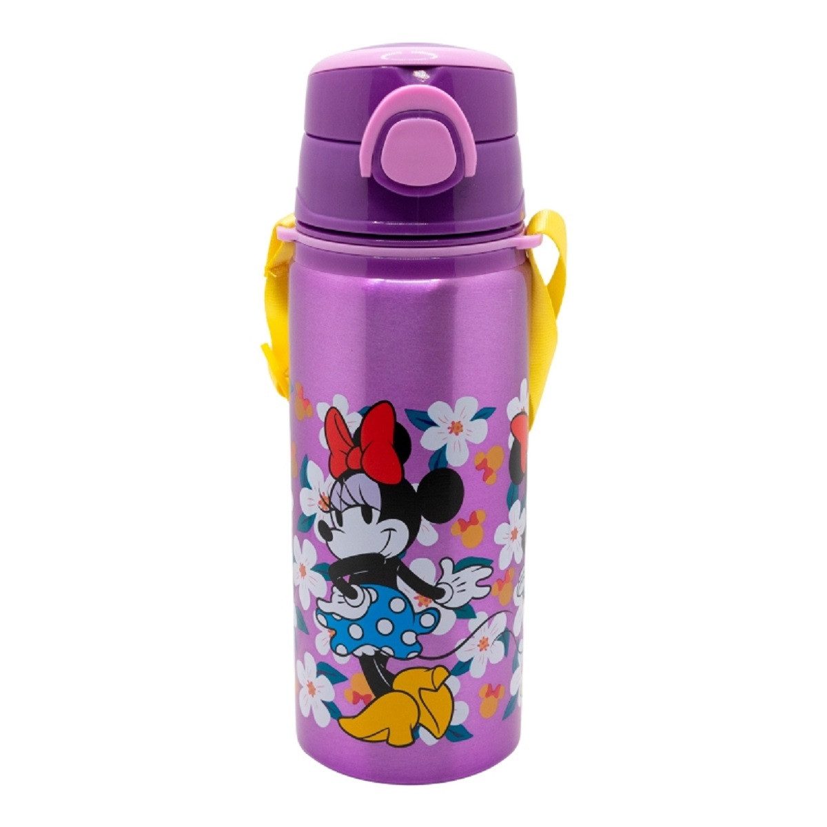 Disney Minnie Mouse Trinkflasche Aluminium Trinkflasche 730 ml mit Strohhalm & Tragegurt
