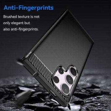 CoolGadget Handyhülle Carbon Handy Hülle für Samsung Galaxy S24 Ultra 6,8 Zoll, robuste Telefonhülle Case Schutzhülle für Samsung S24 Ultra 5G Hülle