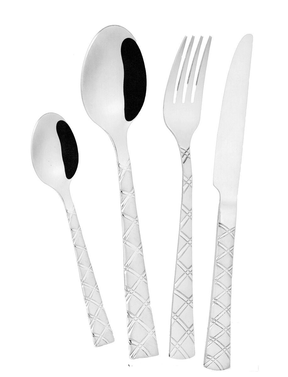 Safa Besteck-Set (84-tlg), 12 Personen, 84 tlg, Edelstahl 18/10, Seidenglanz mattiert