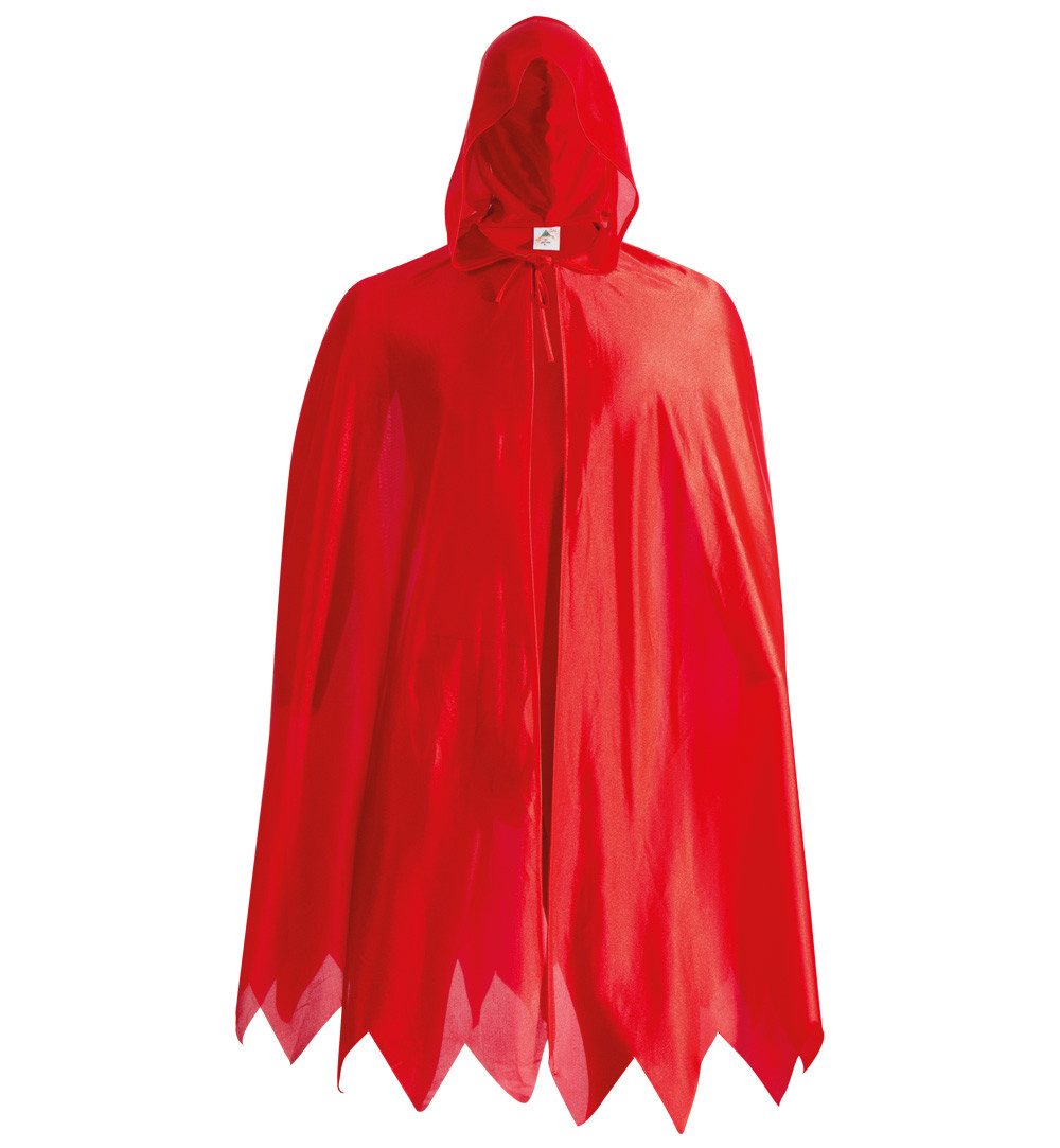 Fries Teufel-Kostüm Teufel Cape Umhang mit Kapuze Gr. XXL Schwarz Halloween Karneval
