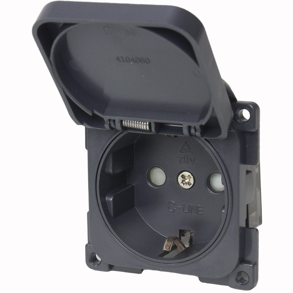 Thumbnail - HABA B.V. Steckdose C-Line Presto Inprojal CBE Schuko Steckdose + Klappdeckel 220/230Volt