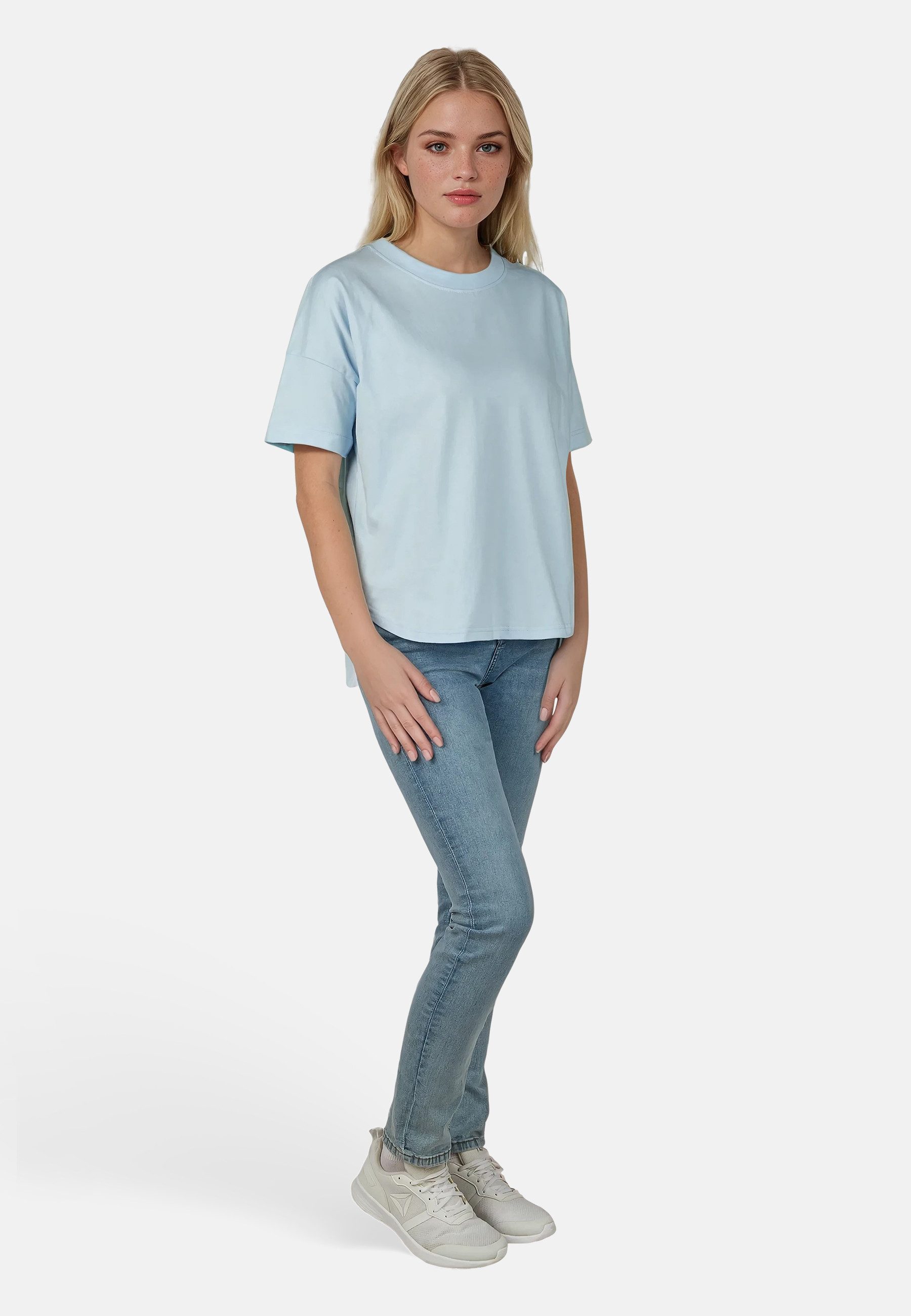 salzhaut T-Shirt LEEV Damen Oversized Endlich wieder Sommer! bequemes T-Shirt, Shirt, Top, Oberteil