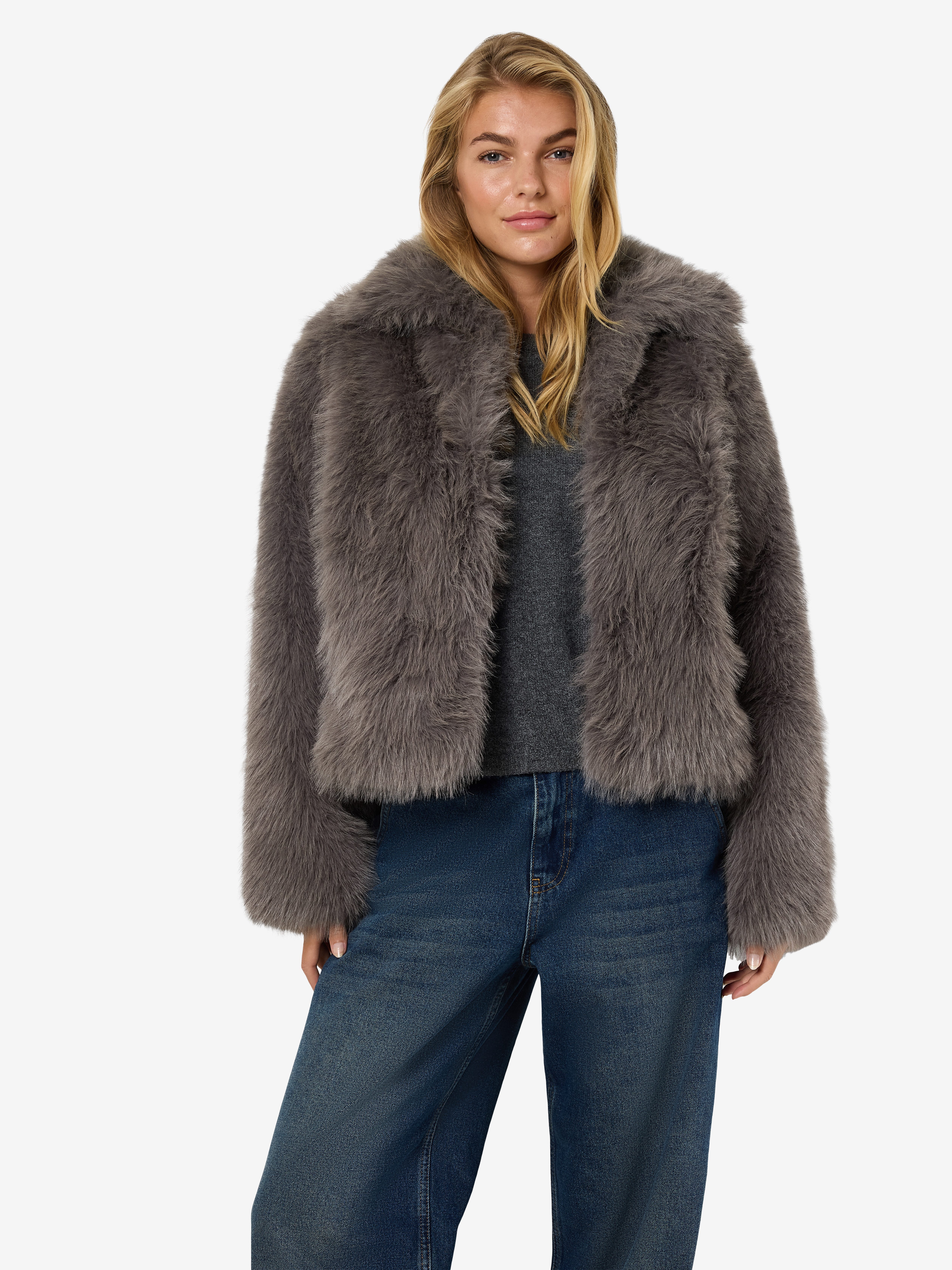Noisy may Fellimitatjacke NMEVIE L/S FUR JACKET NOOS Polyester