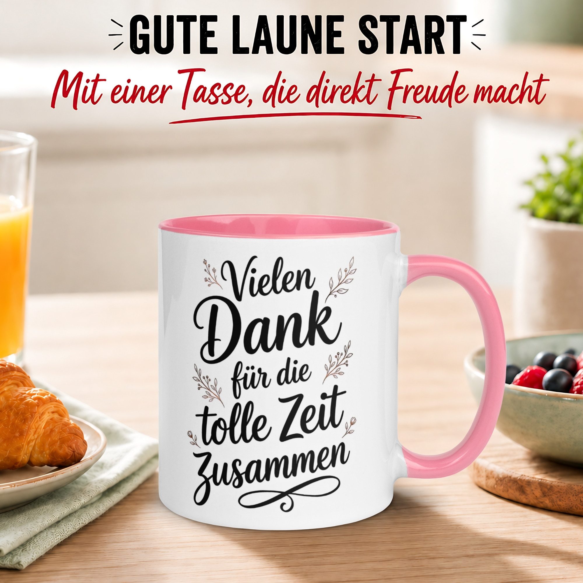 Momentals Tasse Abschied Kollegin – Vielen Dank für die tolle Zeit zusammen – Geschenk, Gratis Versand · Links-&Rechtshänder · Spülmaschinenfest